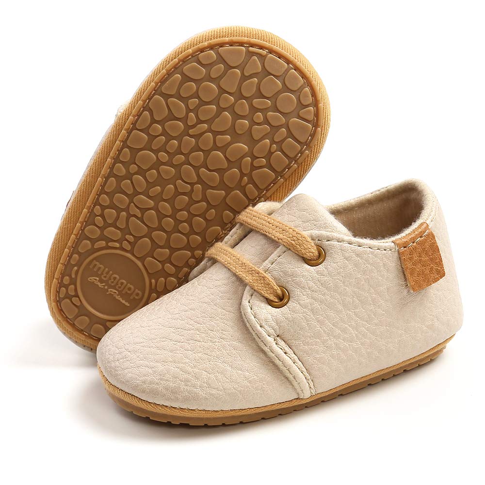 RVROVIC Baby Jungen Mädchen Sneaker Anti-Rutsch Oxford Loafer Flats Säugling Kleinkind PU Leder Weiche Sohle Baby Schuhe 12-18 Monate 1 Beige Angebot bei HelloDeals