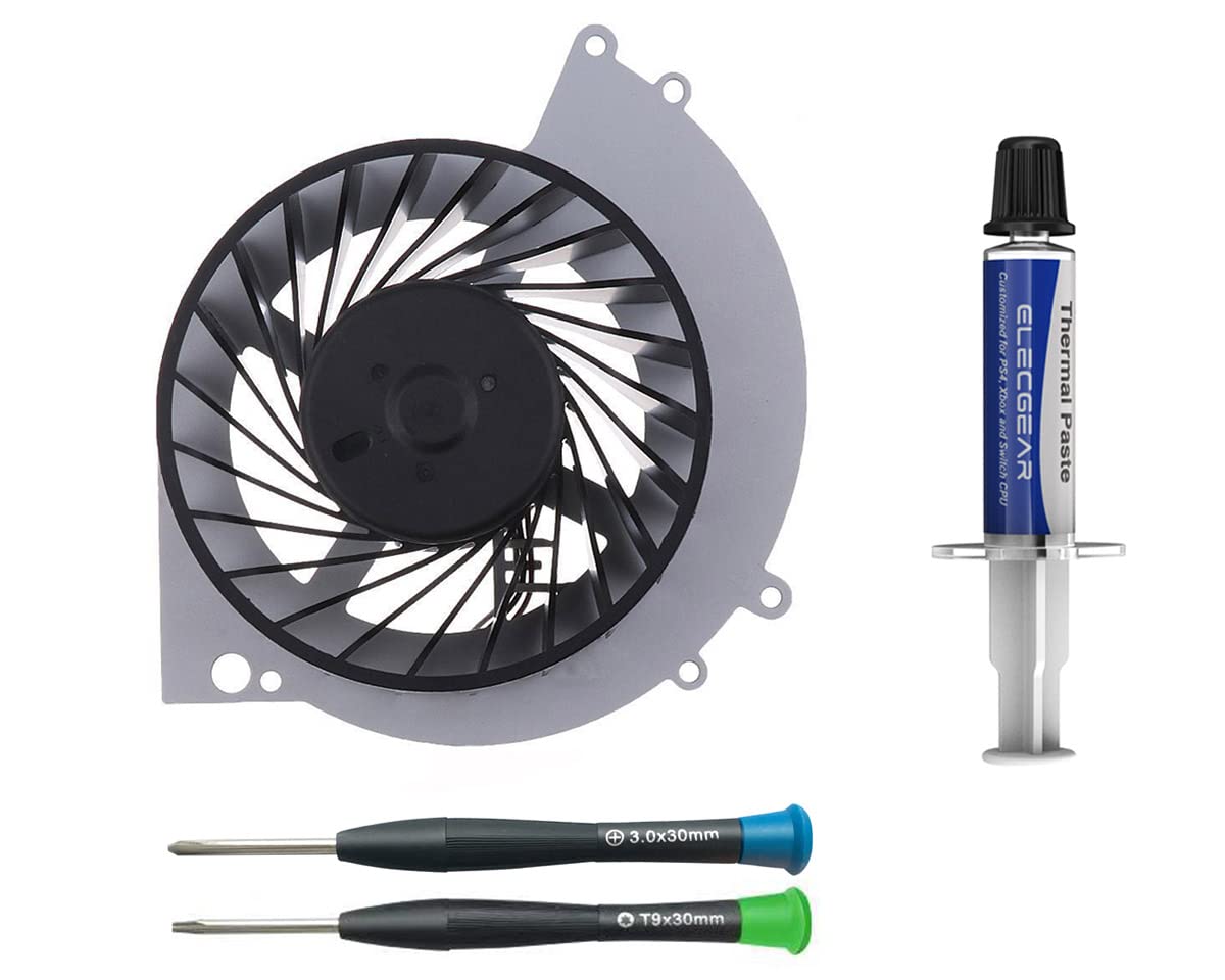 ElecGear Replacement CPU Lüfter für PS4 CUH-1xxx – Intern Reparatur Ersatzkühler Ventilator Kühler Cooling Fan, Thermo Paste, TR9 Torx Security, Ph#1 Driver Set für Playstation 4 Angebot bei HelloDeals