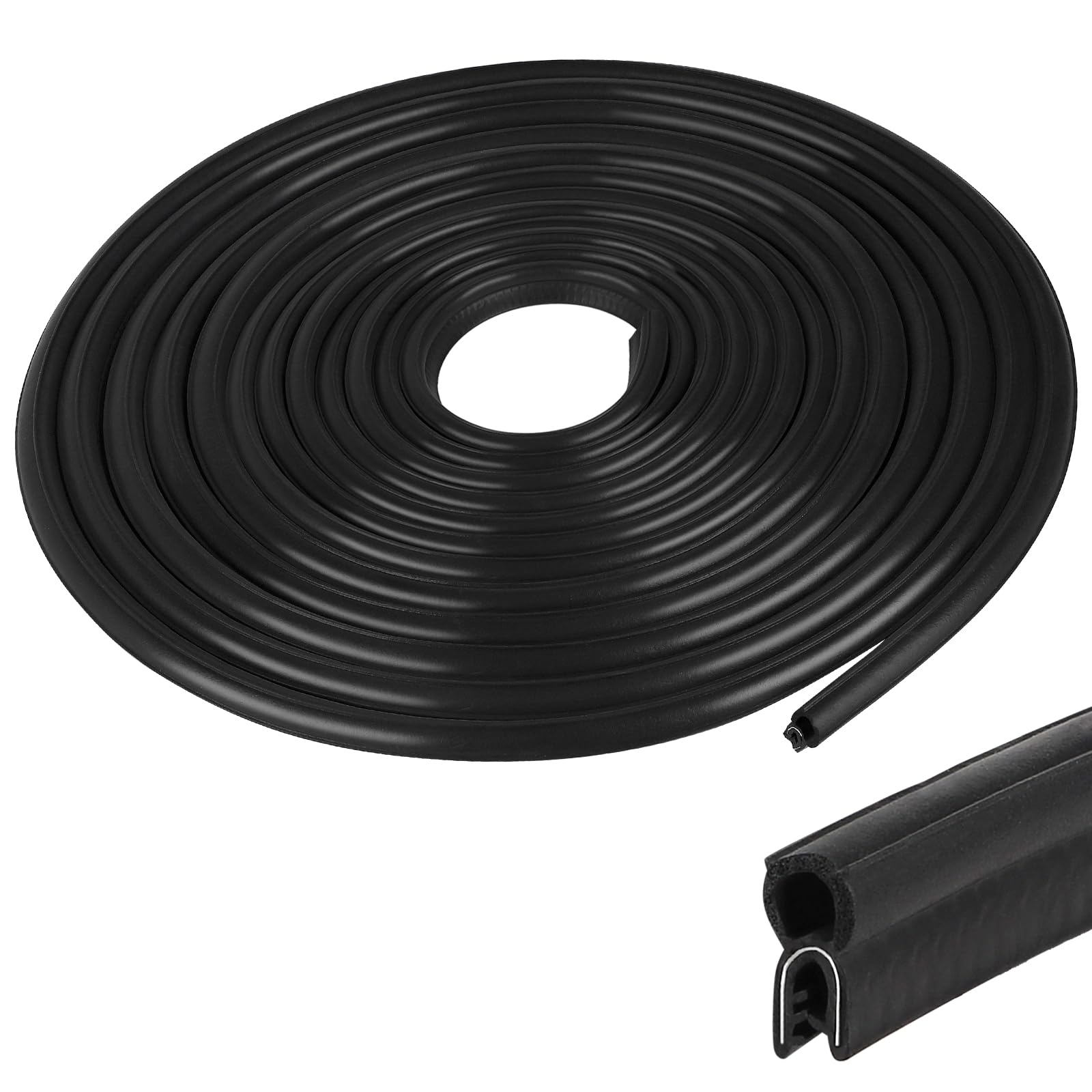 EFUTURETIME Universal Auto Türdichtung, 10 m, Gummidichtung Auto Kofferraumdichtung aus EPDM, Dichtungsprofil Gummi ohne Kleber, Schwarz, Für Wohnwagen, LKW, KFZ, Garage, Maschinen, Oben Oben-10m Angebot bei HelloDeals