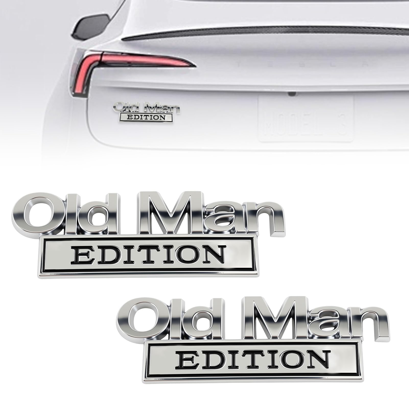 Old Man Edition Auto-Emblem, 2PCS Old Man Edition Emblem, 3D-Metall-Aufkleber, Autoaufkleber für Männer, Auto Aufkleber Lustige, für Kotflügel, Heckklappe, Stoßstange, Namensschild Angebot bei HelloDeals