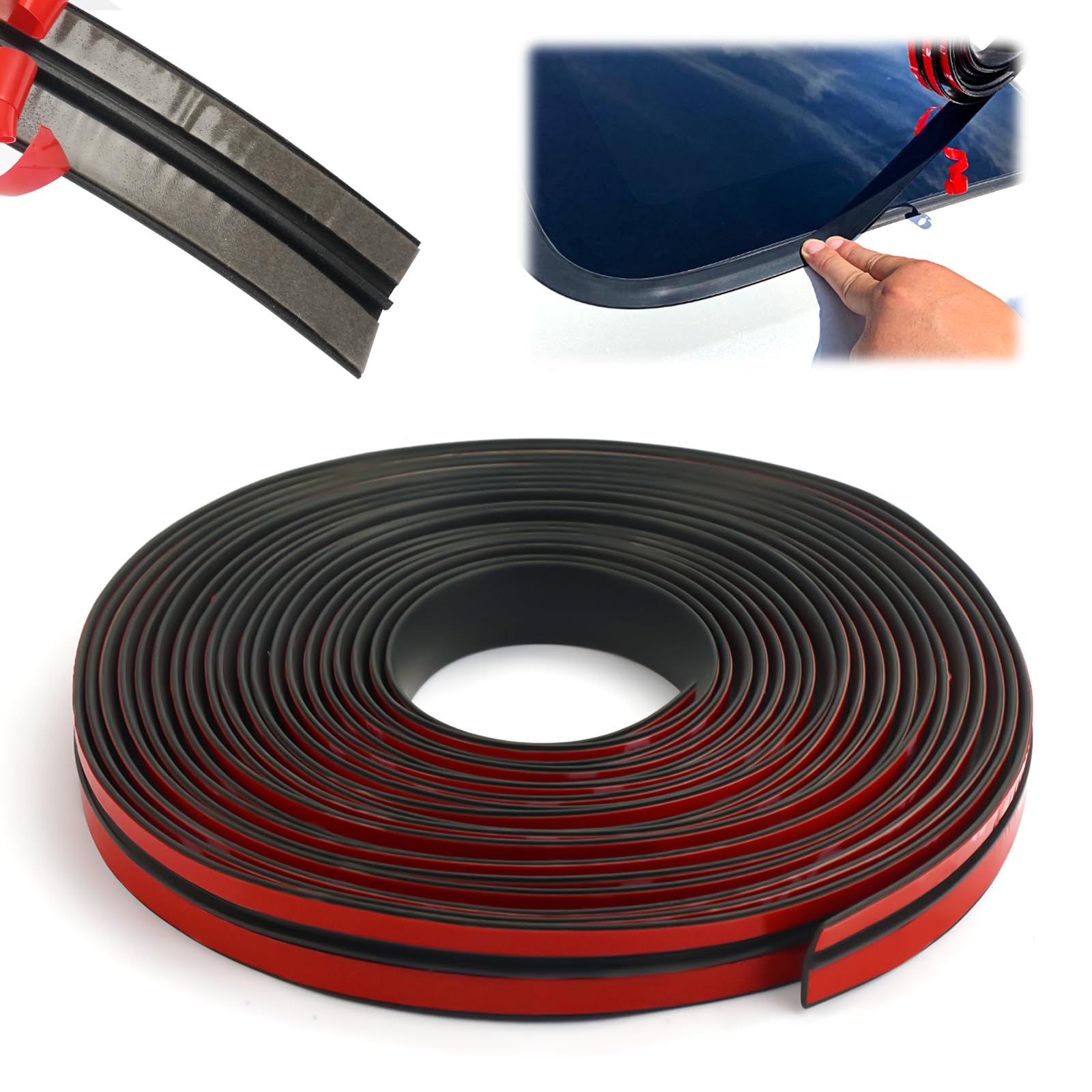 8m Auto Windschutzscheibe Wetter Gummi Dichtung, 19mm T-form Dichtungsstreifen, Selbstklebend Türdichtung Autotür, Autotür Gummidichtung, Autotür Gummiprofil Kantenschutz für Autotüren, Rüssel Angebot bei HelloDeals