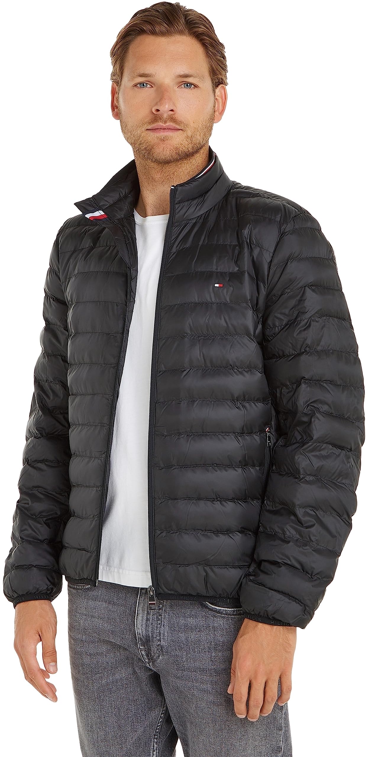 Tommy Hilfiger Herren Jacke Übergangsjacke L Schwarz (Black) Angebot bei HelloDeals