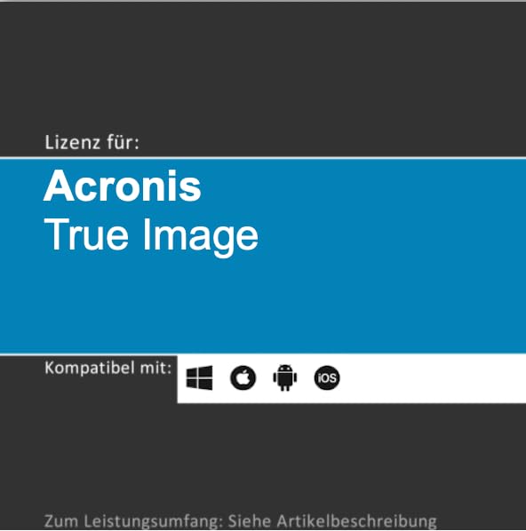 Lizenz für Acronis True Image I 2025 I 1-5 Gerät(e) I unbegrenzte Laufzeit I Vollversion | Windows/macOS/iOS/Android | Lizenzcode per Post o. E-Mail von softwareGO (Versand per Post, 1 Gerät) Versand per Post 1 Gerät Angebot bei HelloDeals