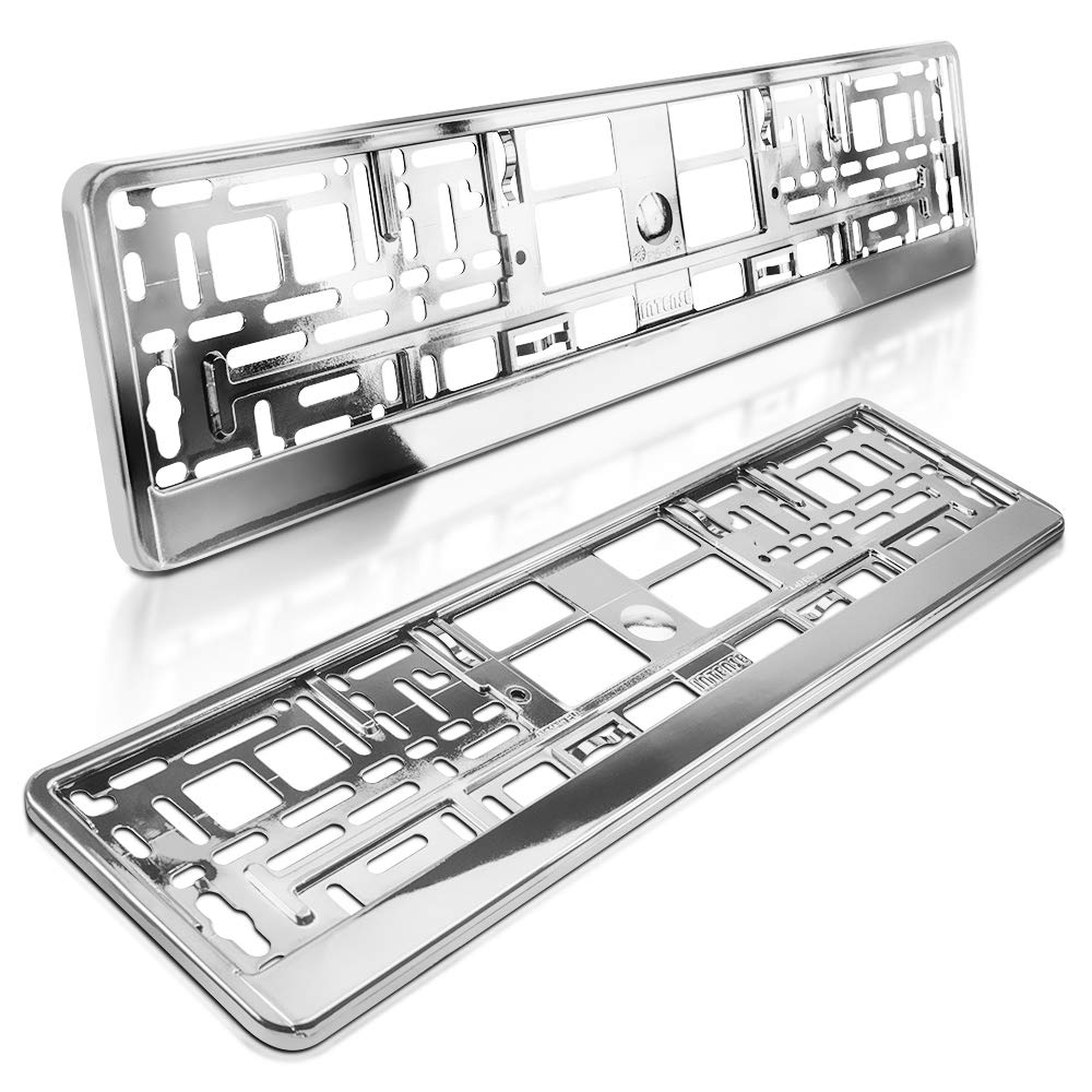 schildEVO 2 Kennzeichenhalter | Chrom Metallic Hochglanz | Silber Look | Nummernschildhalter | Kennzeichen-Halterung | DHL-Versand Angebot bei HelloDeals