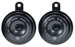 HELLA 3AM 002 768-821 Horn - HELLA HEAVY DUTY HORN S92 SET - 24V - 113dB(A) - Frequenzbereich: 335/435Hz - Hochton/Tiefton - elektrisch - ECE - Gehäusefarbe: schwarz - Menge: 2 High & Low Tone / 24V Angebot bei HelloDeals