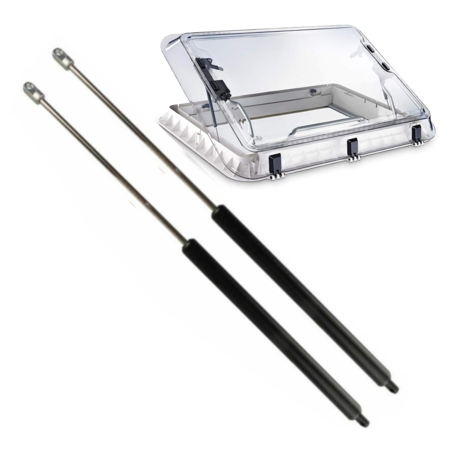 Zwei Gasfedern kompatibel mit Seitz Dometic Heki 2 Skylight. Zubehör für Wohnwagen. Nur Gasfedern. Angebot bei HelloDeals