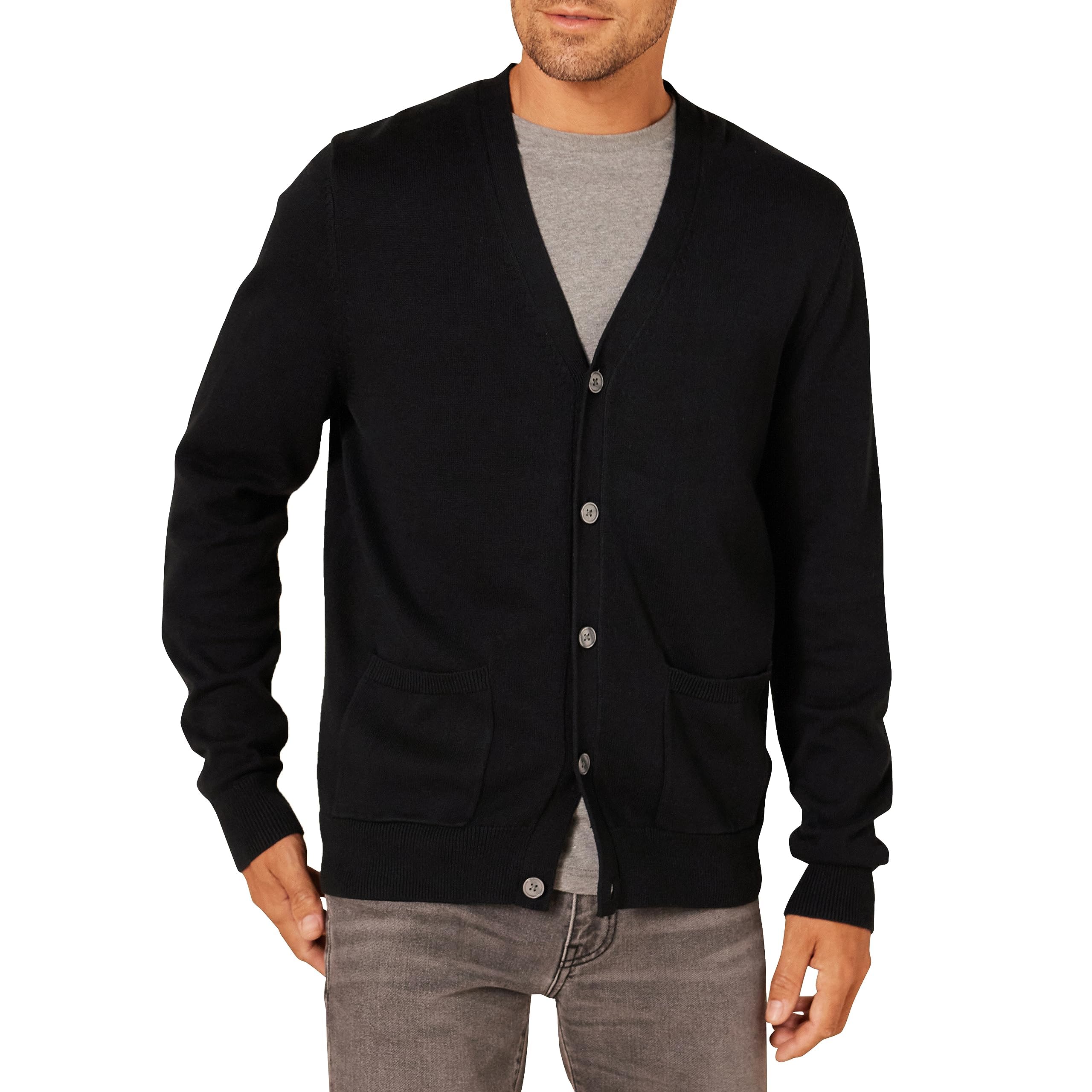 Amazon Essentials Herren Strickjacke aus Baumwolle L Schwarz Angebot bei HelloDeals