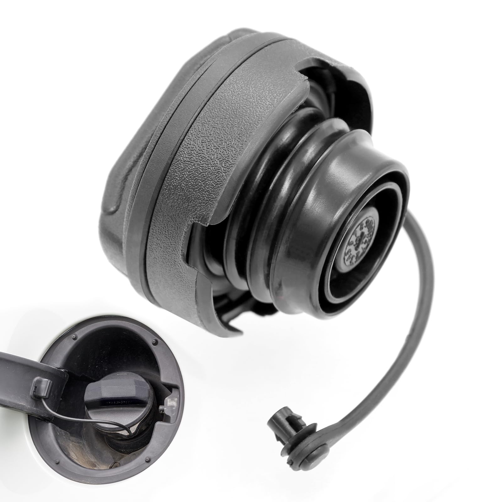 NVGFTG Tankdeckel mit Halteband Schwarz Kraftstofftankdeckel Treibstoff Deckel Auto Kraftstofftankdeckel Ersatz 1J0201550A 1H0201553B, für VW Golf Bora Polo Skoda Seat Audi A2 A3 A4 A6 A8 Angebot bei HelloDeals