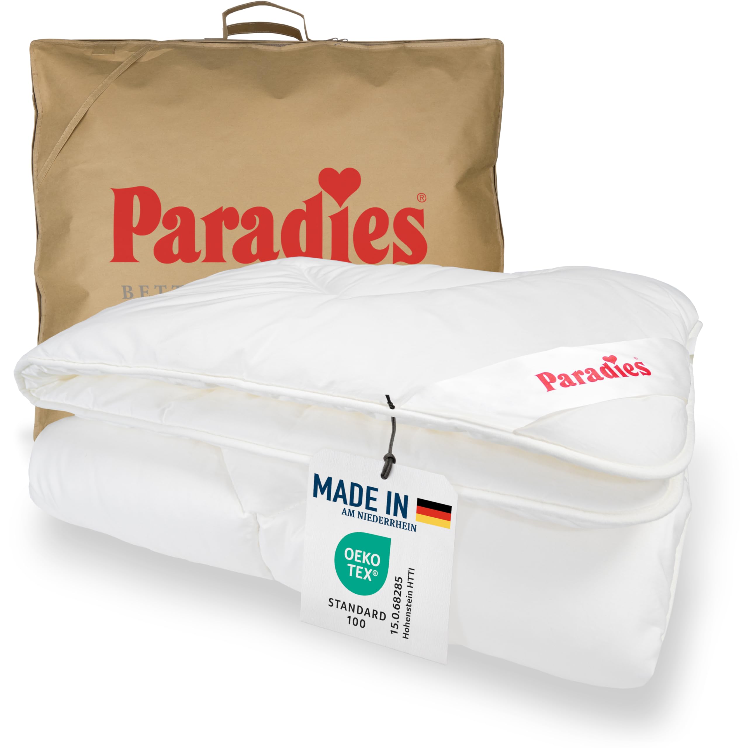 PARADIES Ganzjahresdecke 135x200 cm - Prima Bio, Öko-Tex 100 Klasse 1, medizinisch getestet, kuschelige + atmungsaktive Bettdecke 135x200, Steppdecke Ganzjahresdecke 135 x 200 cm Angebot bei HelloDeals