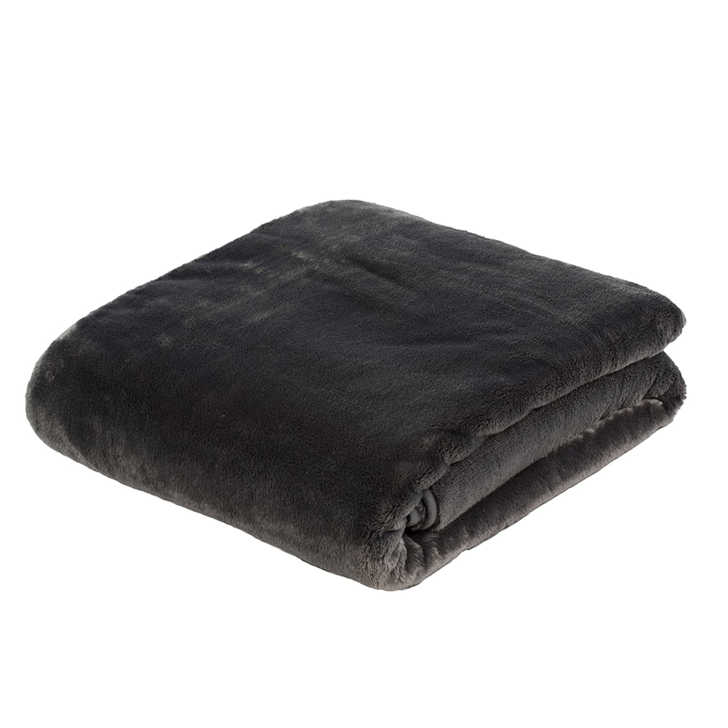 Gözze - Premium Cashmere-Feeling Wohn- und Kuscheldecke, 500 g/m², 180 x 220 cm - Anthrazit Anthrazit 180 x 220 cm Angebot bei HelloDeals