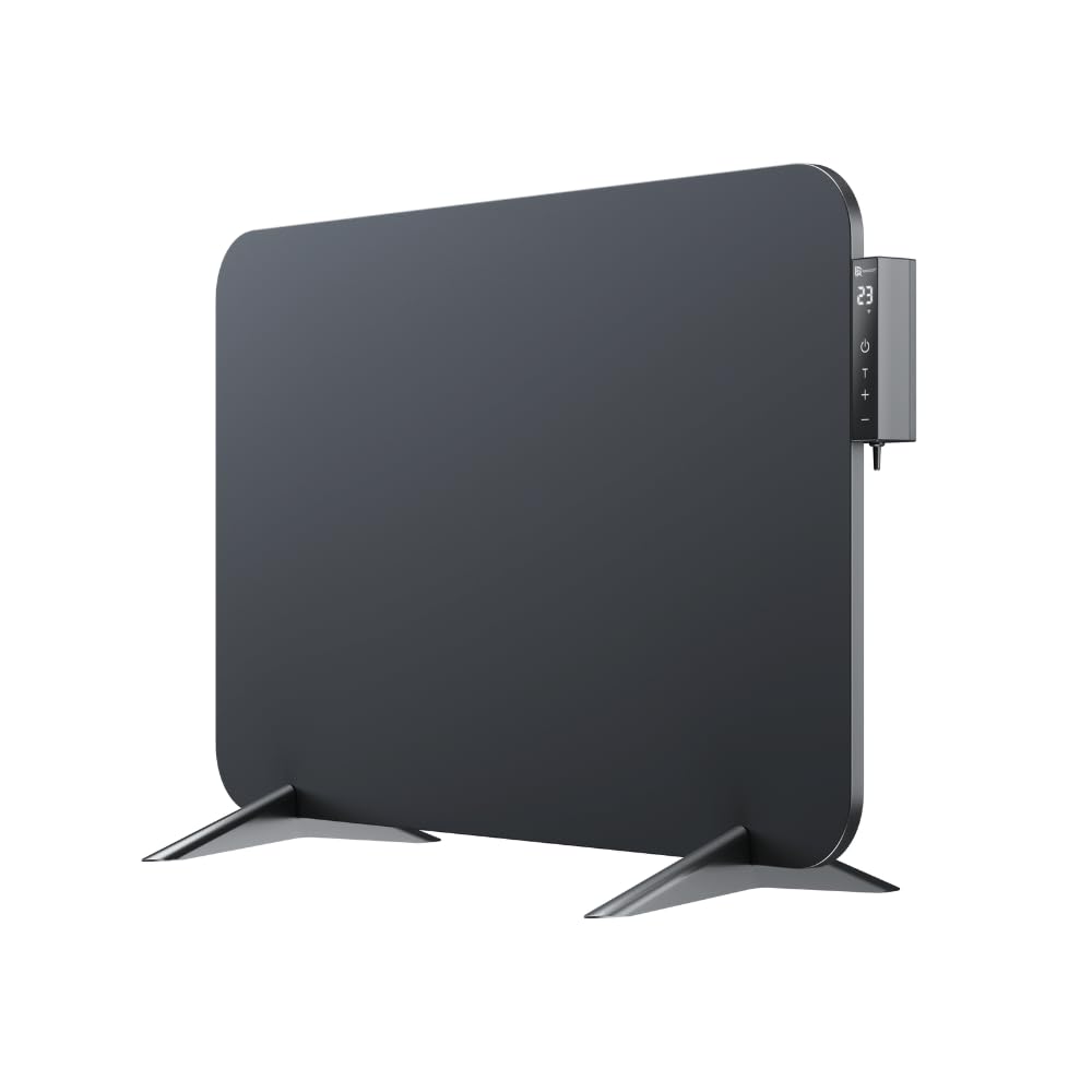 BR Bringer Metall Infrarotheizung 450 Watt mit Smart Thermostat und Fernbedienung, WIFI & App - als Wandheizung oder mobiles Standgerät bis 10m², Energiesparend - Deutsche Qualitätsmarke (schwarz) Angebot bei HelloDeals