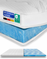 AM Qualitätsmatratzen Gel Topper 180x200cm weich - Made in Germany - Gelschaum Topper 180x200 mit Lyocell Bezug & Antirutsch Funktion - Anpassungsfähiger Memory Foam Matratzentopper 180x200 180 x 200 cm Premium (6cm Höhe) Angebot bei HelloDeals