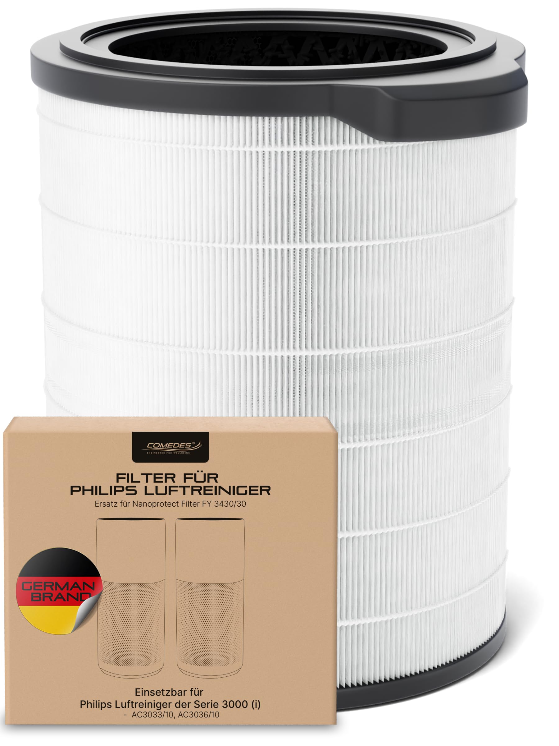 Comedes Kombi-Filter kompatibel mit Philips AC3033/10, AC3036/10 Luftreiniger (Series 3000i), einsetzbar statt Philips FY3430/30 NanoProtect 1 Stück Ersatzfilter für 3000i Angebot bei HelloDeals