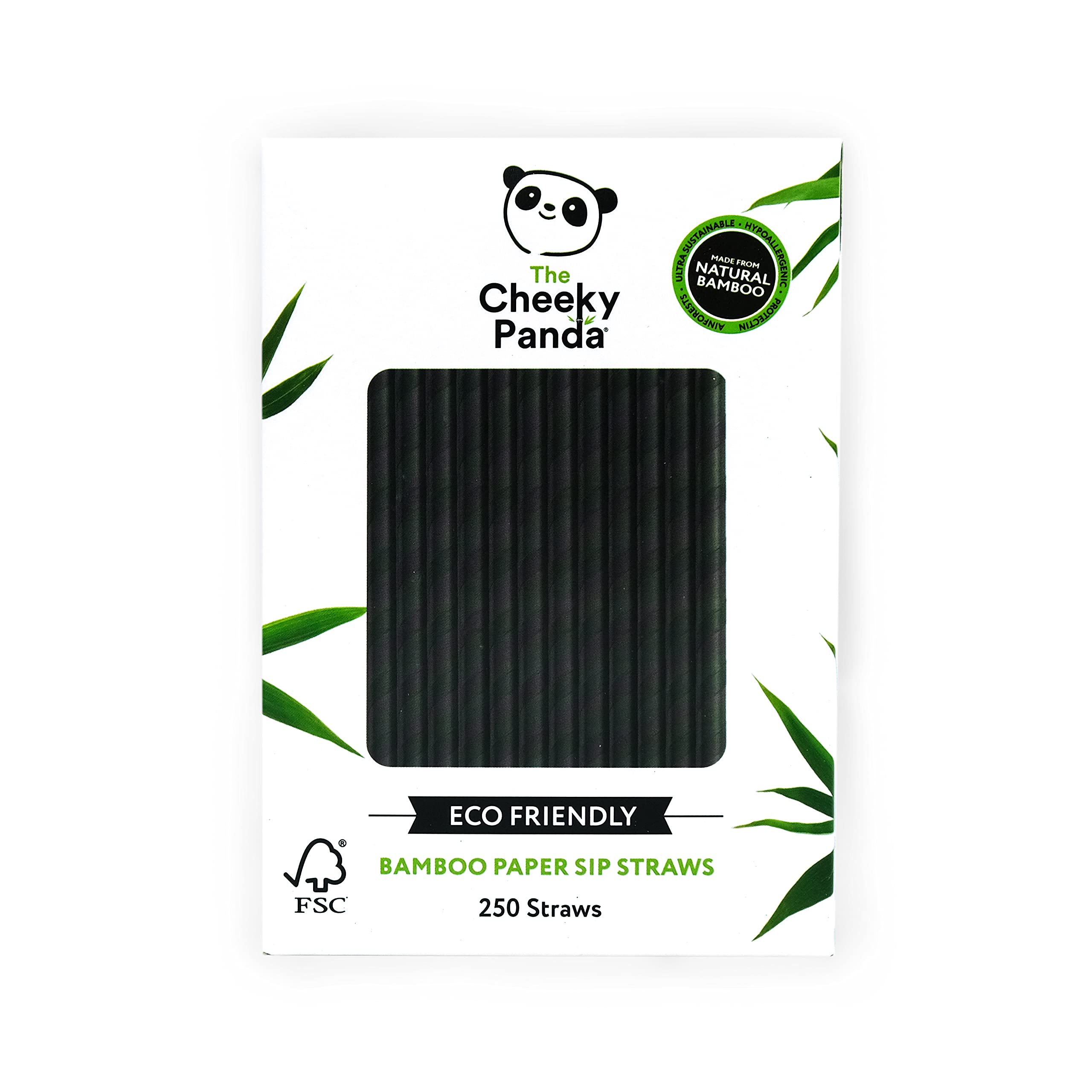 The Cheeky Panda Bambus Strohhalme Papier | 250 x Cocktail Strohhalme | Stark und Langlebig 250 Stück Schwarz (Kurz) Angebot bei HelloDeals