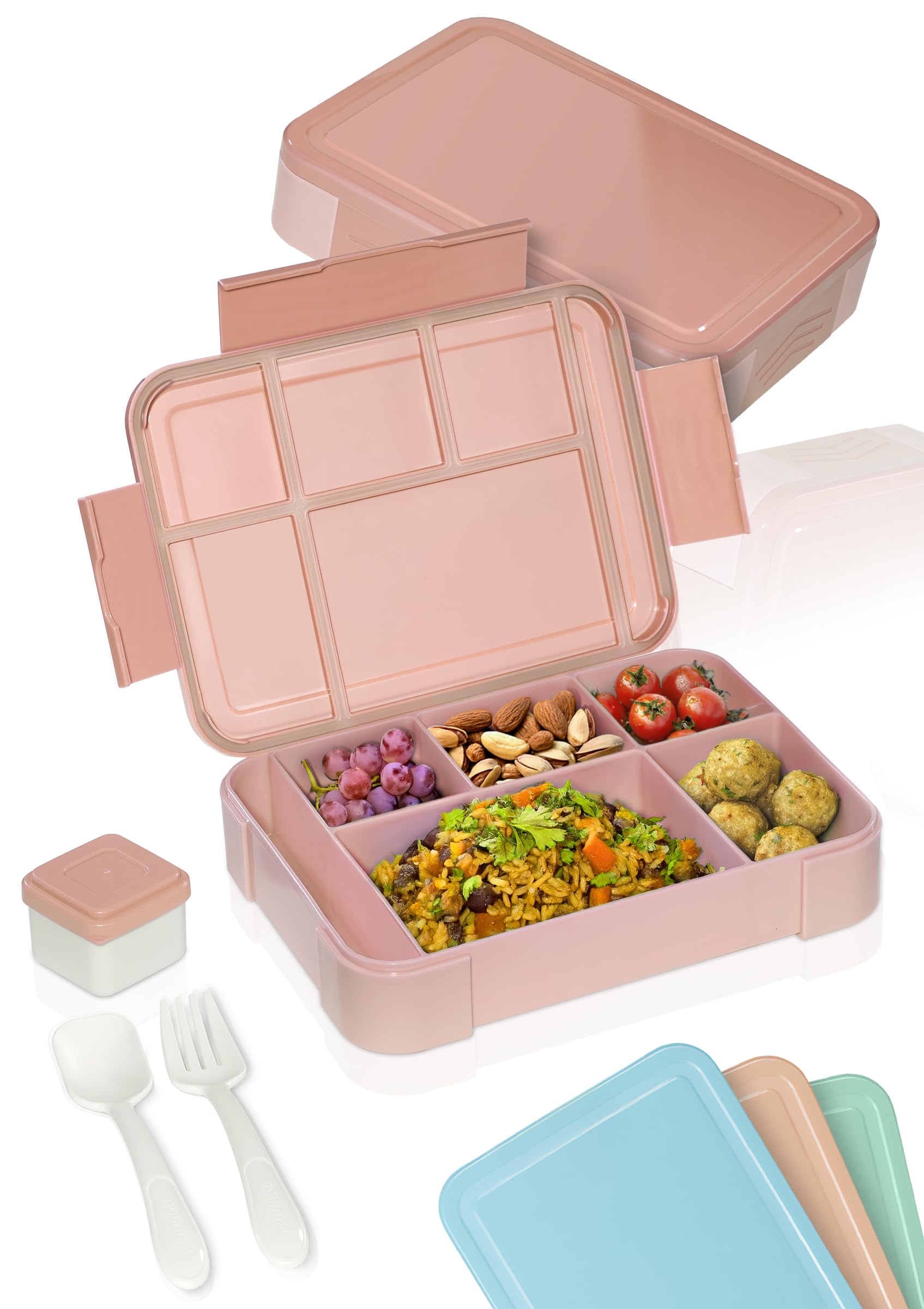 Deine Schulhelden Bento Box - Brotdose für Erwachsene und Kinder - Bruchfeste, Auslaufsichere Lunchbox mit Besteck & Becher - BPA frei, Spülmaschinen- & Mikrowellengeeignet - Kapazität 1330ml (rosa) Rosa (Einfarbig) Angebot bei HelloDeals