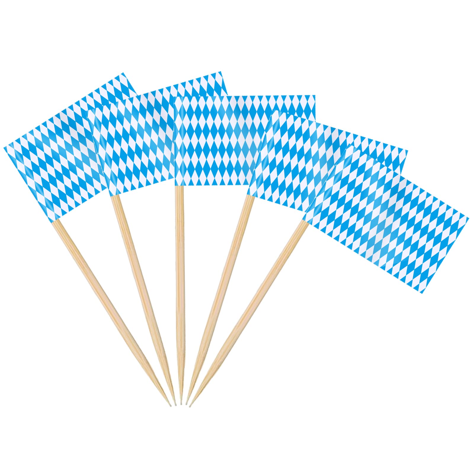 AhfuLife 100 Stück Bayern Oktoberfest Zahnstocher Flaggen für Bayerisches Oktoberfest Deko Sandwich Cupcake Toppers Cocktail Obst Geschirr Party Supplies Pub Decor Oktoberfest Zahnstocher Fahnen 100 Stück Angebot bei HelloDeals