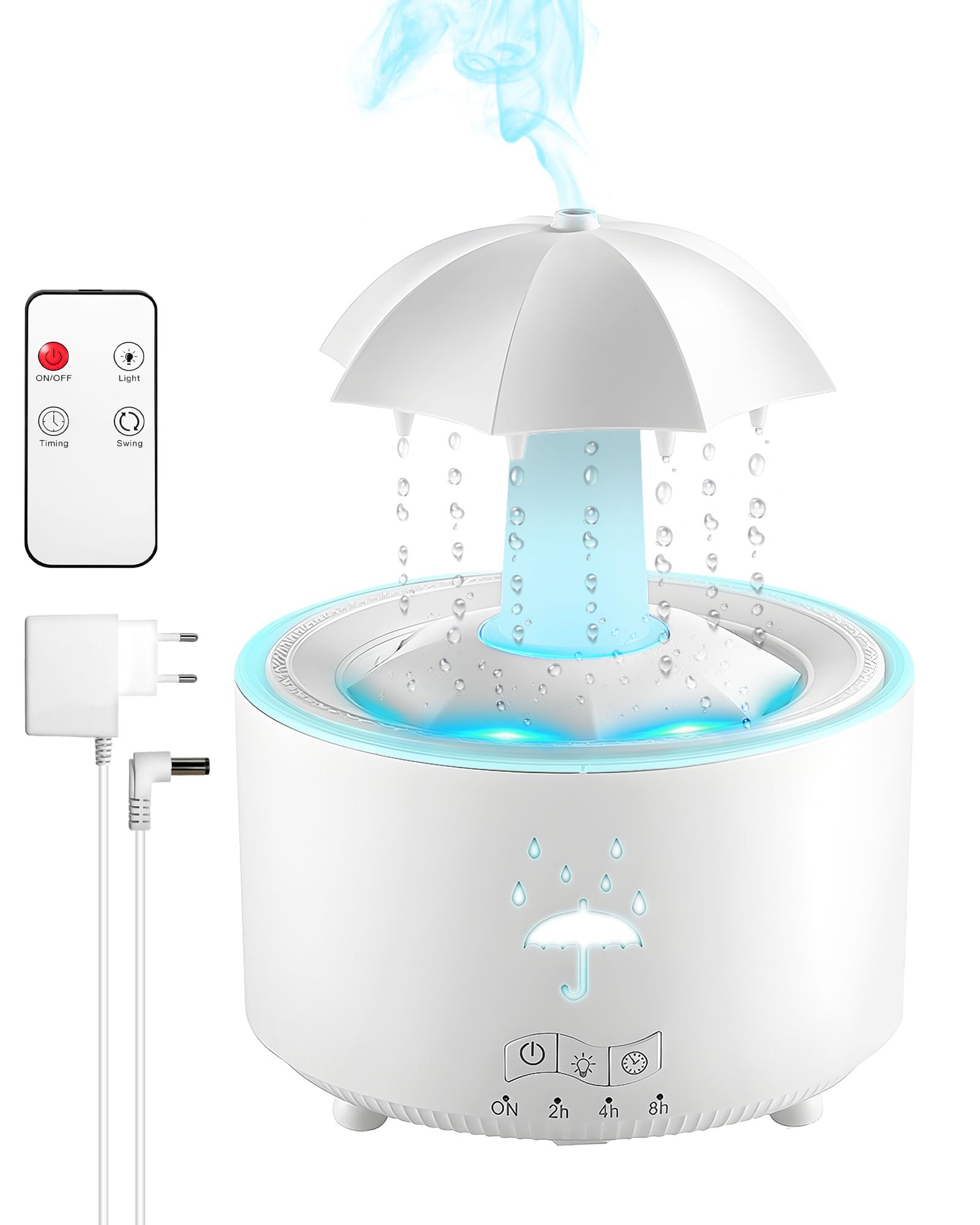 PNGOS Luftbefeuchter Kinderzimmer 300ML, Rotierender Regentropfen Luftbefeuchter Luft, 7-Farben LED Aromatherapie Diffusor für Büro,Schlafzimmer,Auto,Desktop Angebot bei HelloDeals