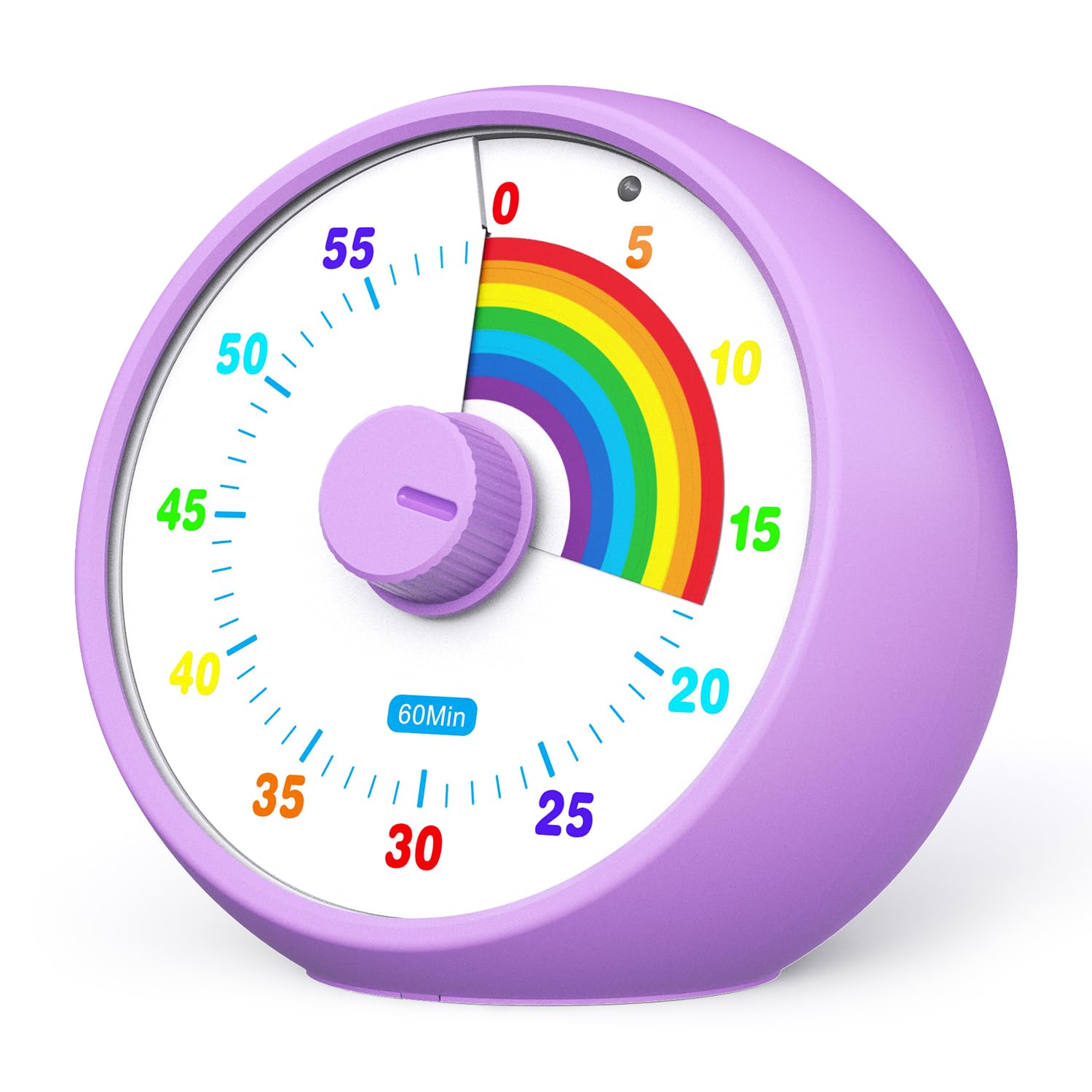 Visueller Timer für Kinder, 60-Minuten Countdown für Klassenzimmer Büro Küche, Schreibtisch Kinder Zeitmana gement Tools mit leisem Betrieb, Pomodoro Timer Regenbogenmuster (Lila) Angebot bei HelloDeals