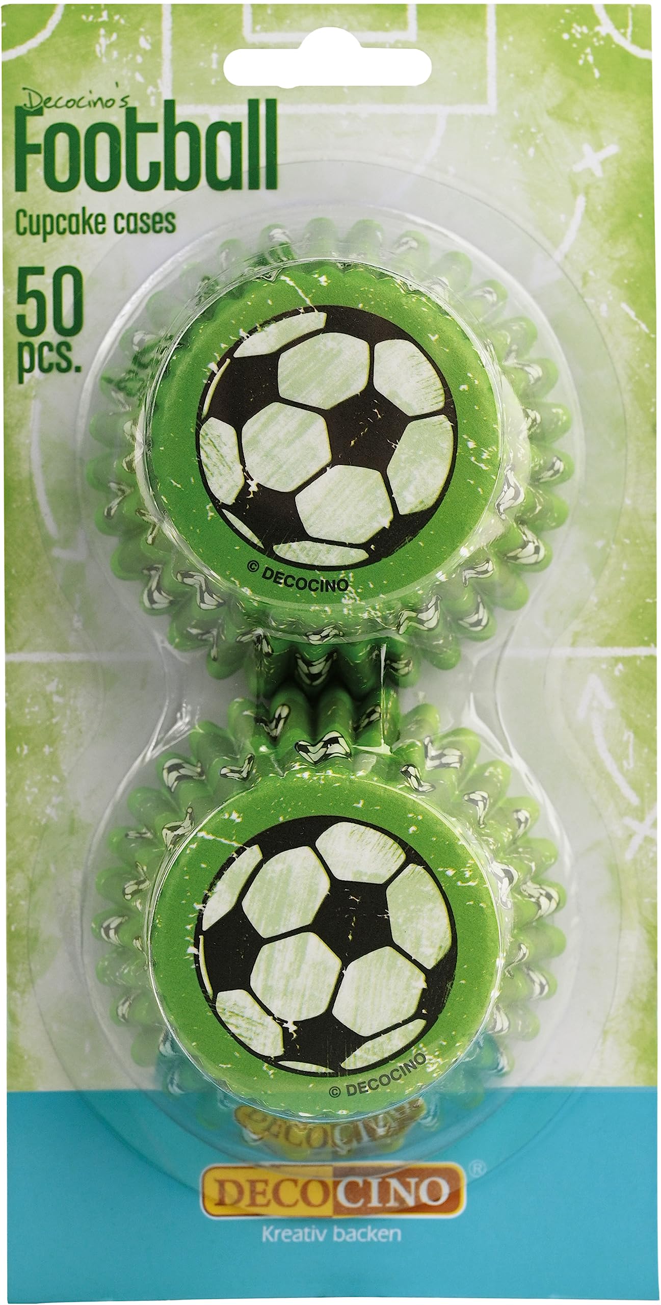DECOCINO Muffinförmchen Fußball (50 STK.) – Fußball Muffin-Deko& Cupcake-Deko – Fußball-Muffinformen | Fußball-Cupcakeförmchen als Geburtstagsdeko Angebot bei HelloDeals