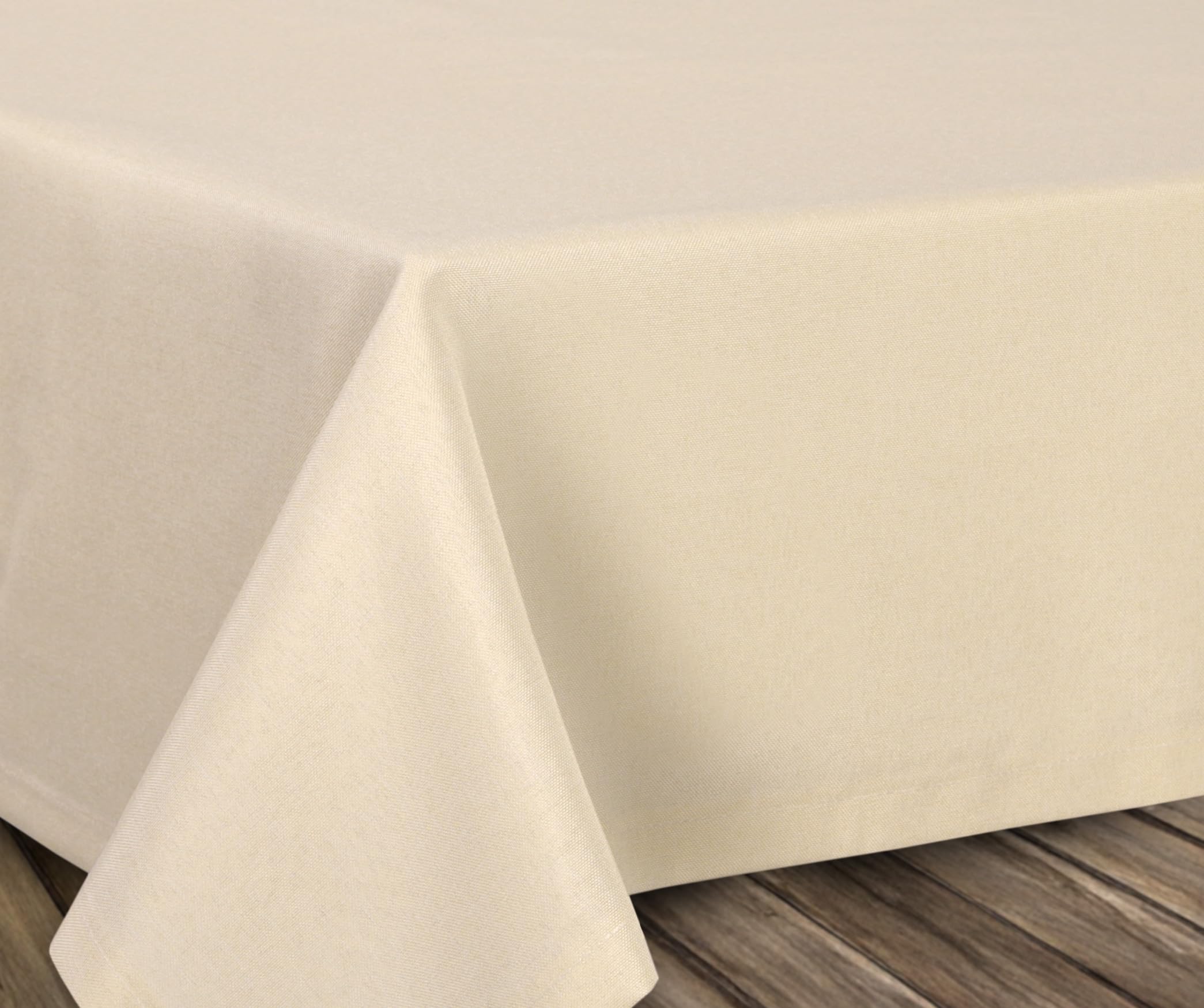 BEAUTEX fleckenabweisende und bügelfreie Tischdecke - Tischtuch mit Lotuseffekt - Tischwäsche in Leinenoptik, Eckig 160x260 cm, Creme 260 x 160 cm (Rechteckig) Creme Angebot bei HelloDeals