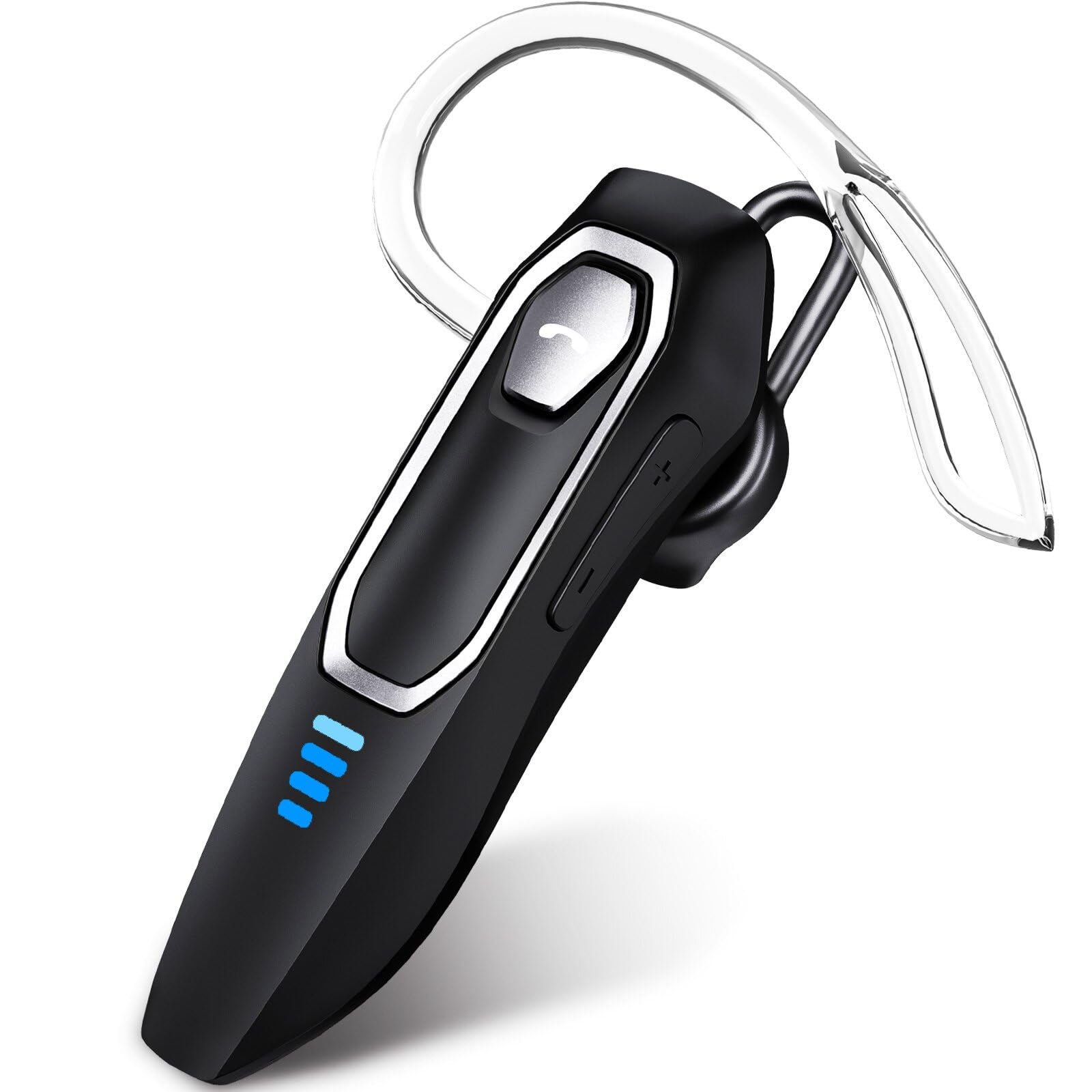 Headset Bluetooth Handy, mit Geräuschunterdrückung Mikrofone Freisprech Bluetooth 5.4 Headset, 36 Stunden Gesprächszeit, Kabelloser Kopfhörer für Phone/Android/Laptops/Tablets Silberner Rahmen & Schwarz Angebot bei HelloDeals