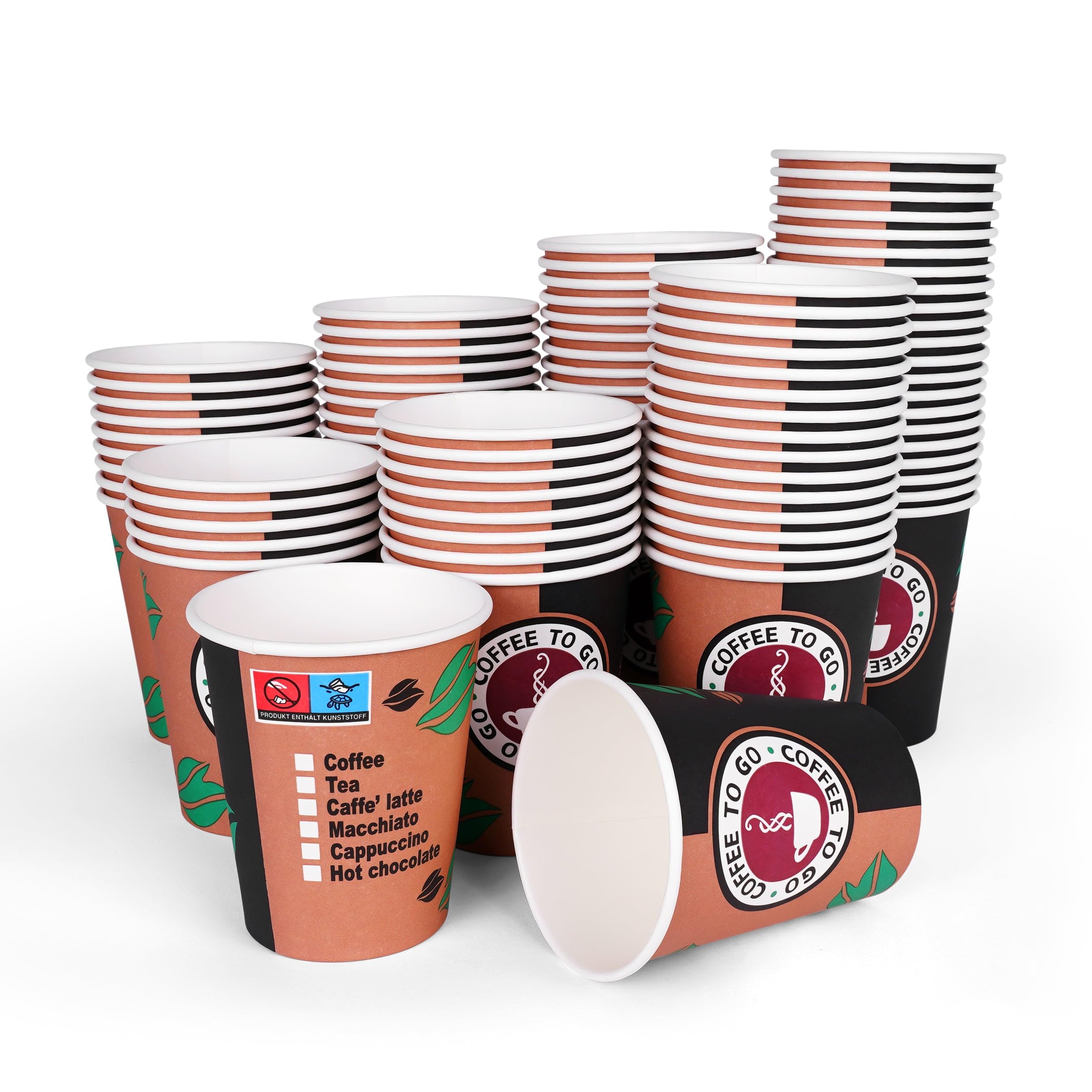 Inoverse 50 stück Pappbecher, Einweg Coffee to Go Becher - 200ml, Kaffee to go Becher Pappe, 8oz Trinkbecher für Tee, Einwegbecher, Papierbecher, Kaffeebecher to go, Kaffeetassen, Ø 80 mm 50 8 oz Angebot bei HelloDeals