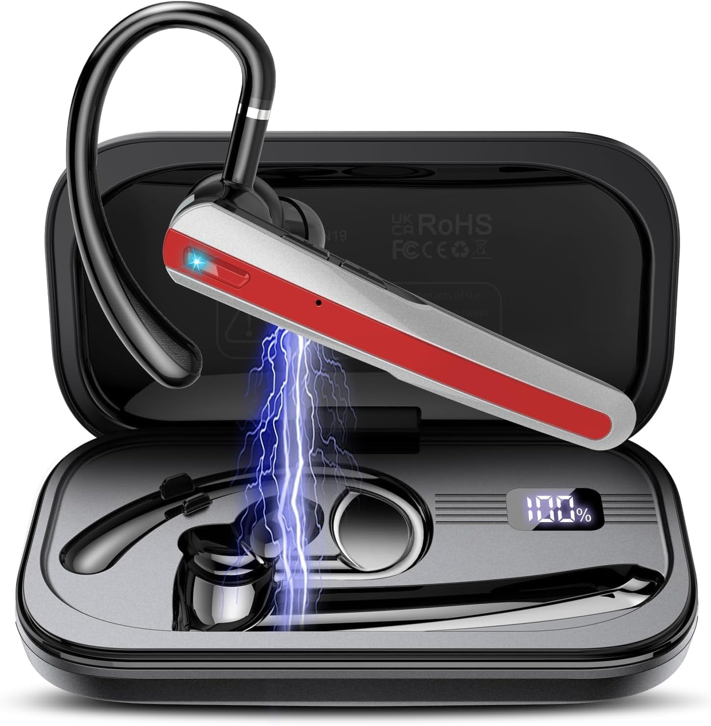 Atheewon V5.3 Bluetooth Headset, Headset Kabellos Freisprech mit ENC Dual Geräuschunterdrückung Mic, 120 Std Spielzeit In-Ear mit LED-Ladebox, Bluetooth Ohrhörer für Handy Angebot bei HelloDeals