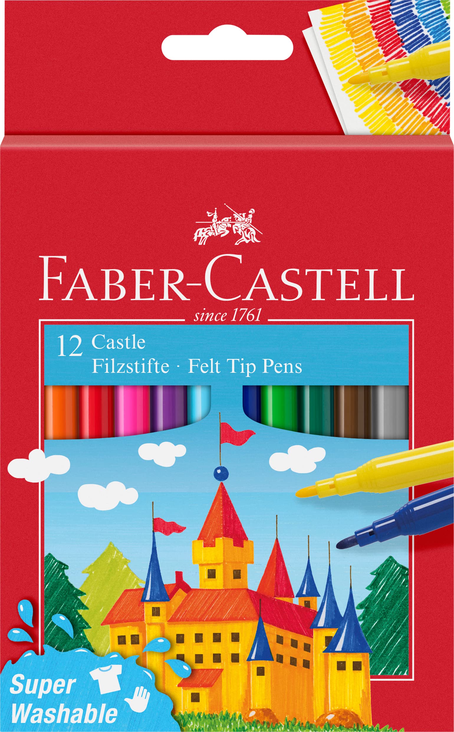 FABER-CASTELL 554201 - Filzstift Castle, 12er Kartonetui 12er Etui Angebot bei HelloDeals