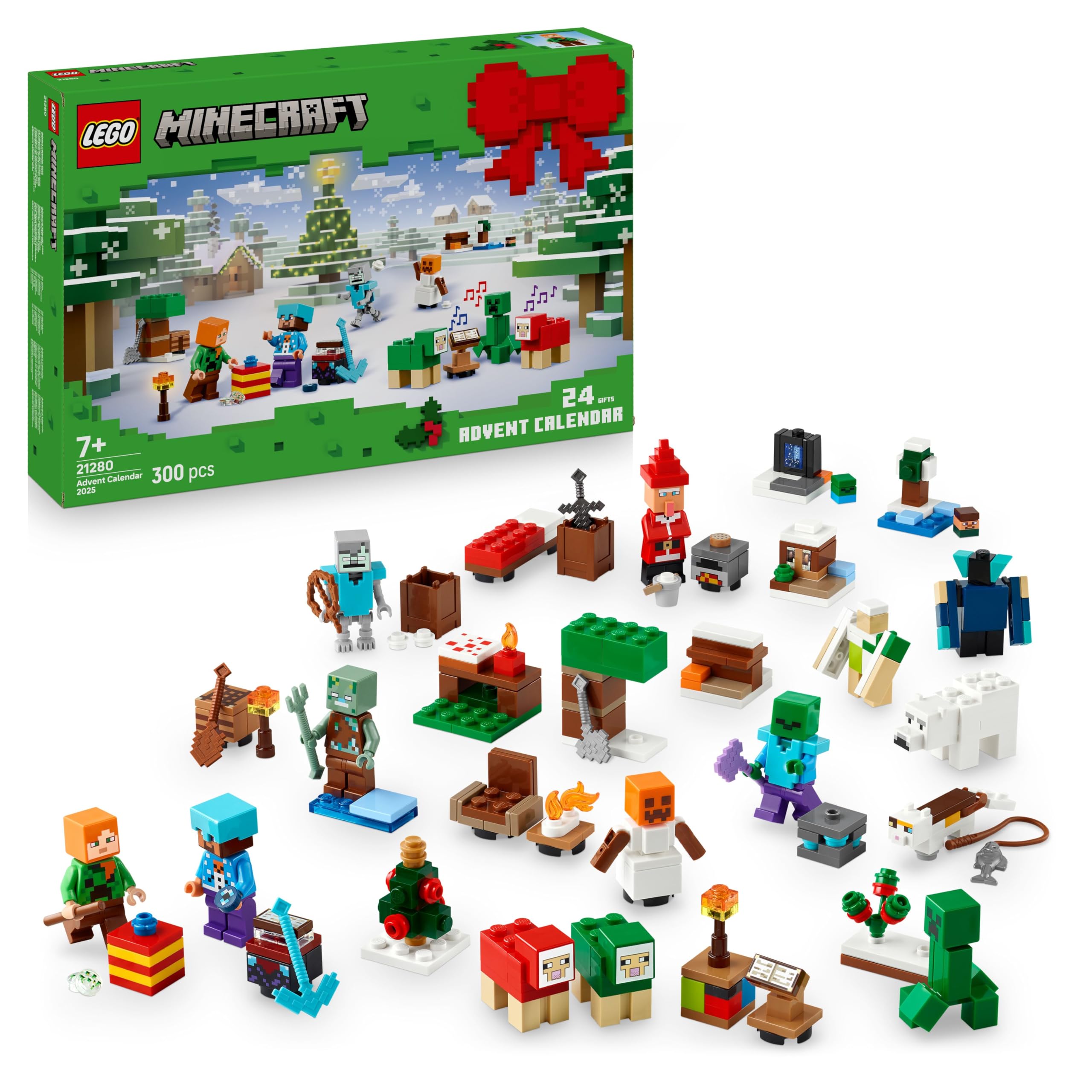 LEGO Minecraft Adventskalender 2025 - Weihnachten Spielzeug für Jungen & Mädchen ab 7 Jahren - 24 Überraschungen inkl. Minifiguren & Mini-Modellen - Kinder Spielset - Gaming Geschenk zum Advent 21280 Angebot bei HelloDeals