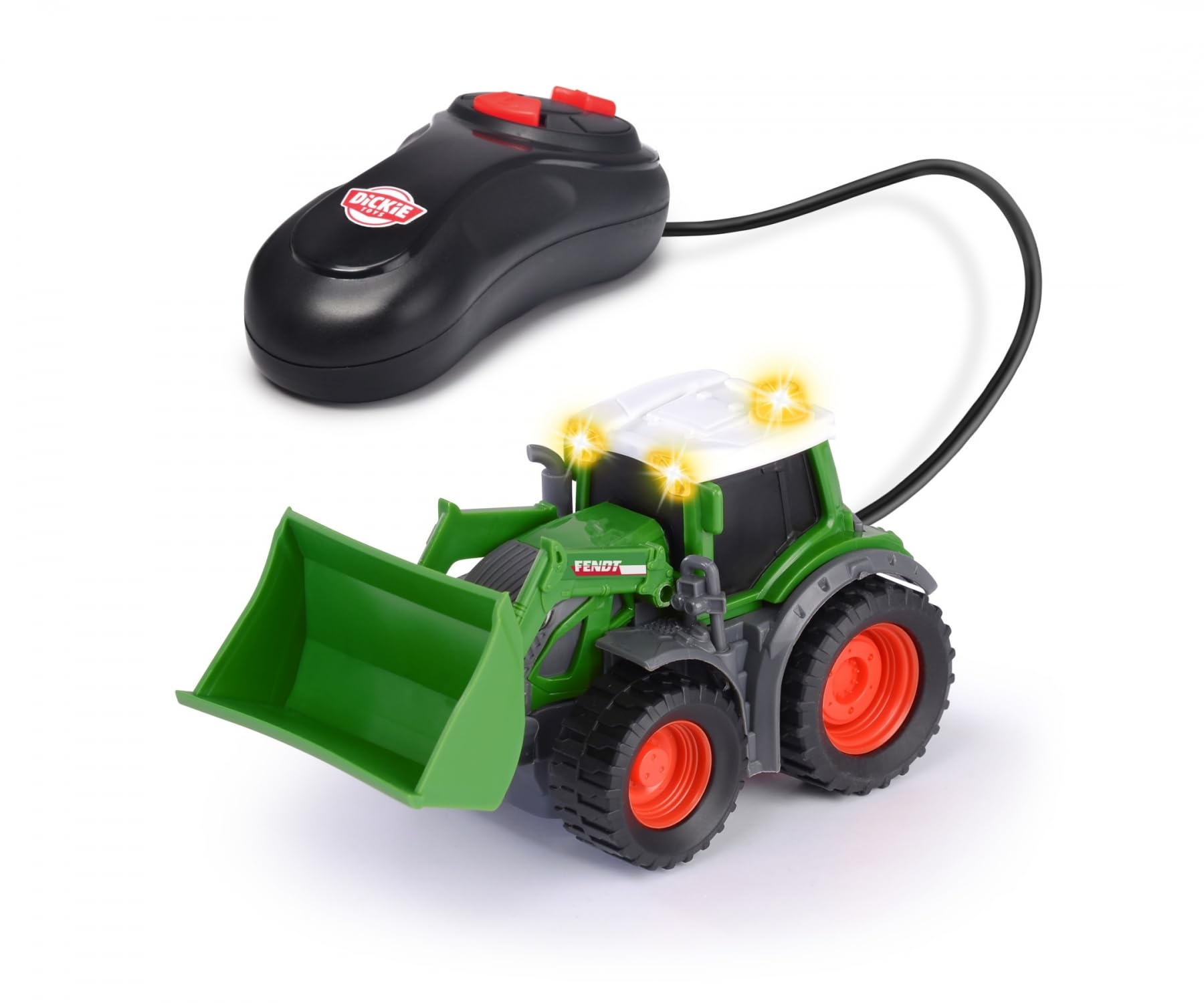 Dickie Toys - Fendt Spielzeug-Traktor - (14 cm) mit Kabelfernsteuerung für Kinder ab 3 Jahren, Ferngesteuerter Traktor mit beweglicher Schaufel & Licht inkl. Batterien, 203732000, Mehrfarbig Angebot bei HelloDeals