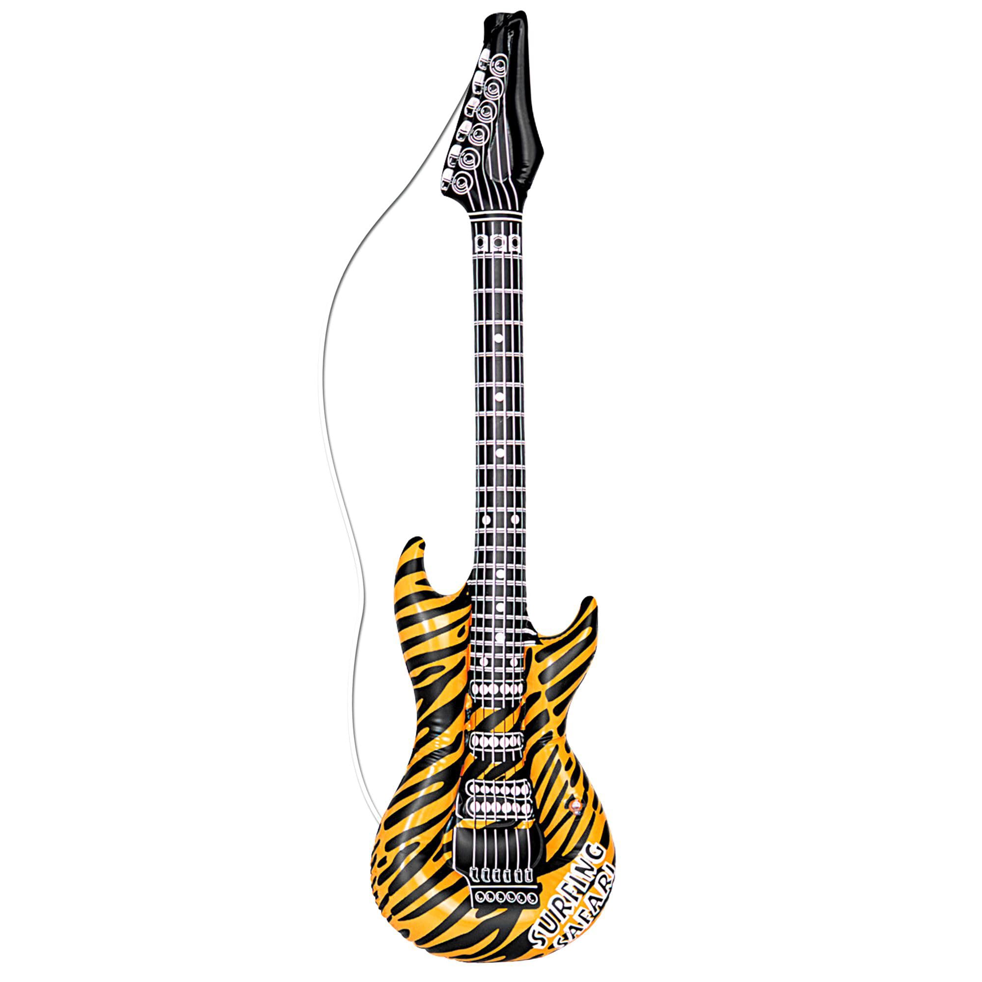 W WIDMANN MILANO Party Fashion - Aufblasbare Gitarre, Länge circa 105 cm, Instrument, Luftgitarre, Mottoparty, Karneval Animalier Angebot bei HelloDeals