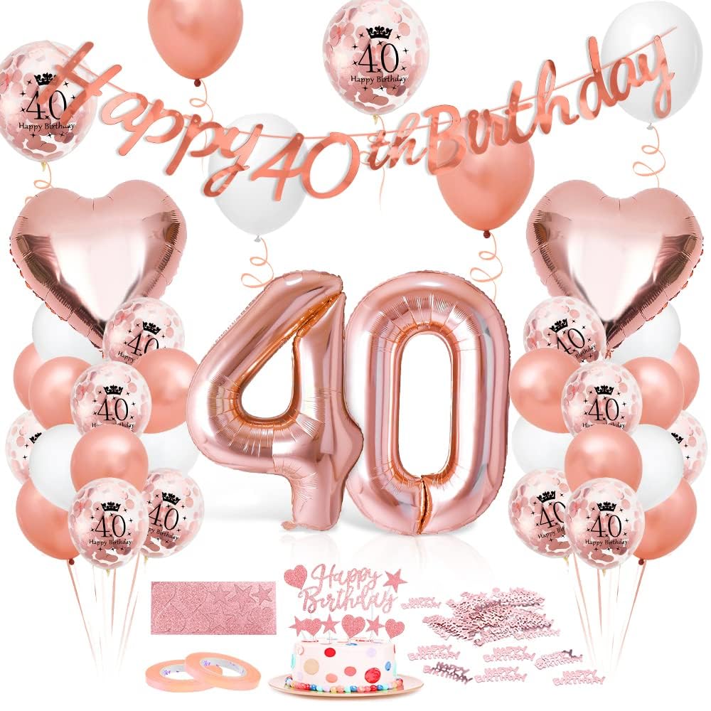 Luftballon 40. Geburtstag Roségold, Riesen Folienballon Zahl 40, Happy Birthday Folienballon 40, Ballon 40 Deko zum Geburtstag Frauen 40 Jahr Angebot bei HelloDeals