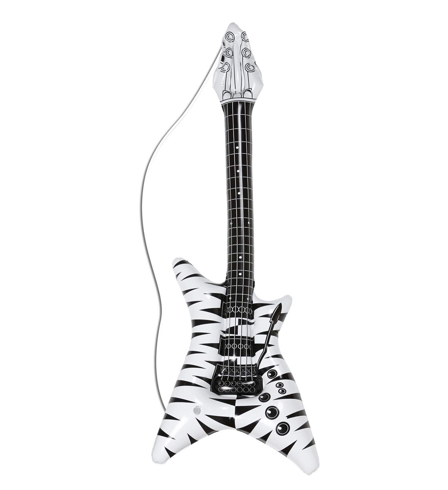 W WIDMANN MILANO Party Fashion - Aufblasbare Gitarre, Länge circa 105 cm, Instrument, Luftgitarre, Mottoparty, Karneval Zebra 1 Angebot bei HelloDeals