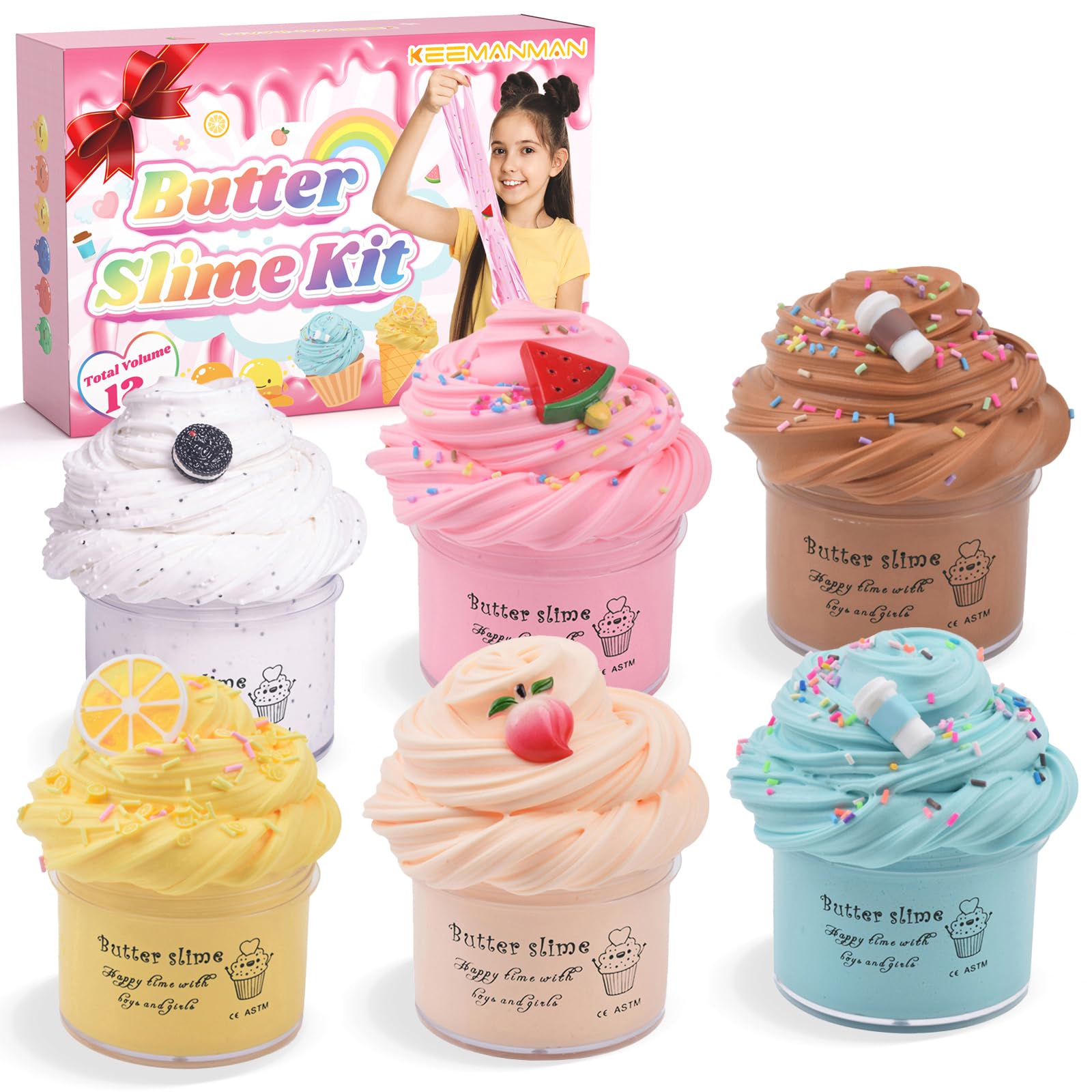 6er-Pack Butter-Slime-Set für Kinder – Duftendes DIY-Schleim-Spielzeug für Mädchen & Jungen ab 3 4 5 6 7 8 9 10 11 12 Jahren – Süßes Preppy-Zubehör – Geschenkidee für Teenager, Geburtstage, Party-Mitg Angebot bei HelloDeals