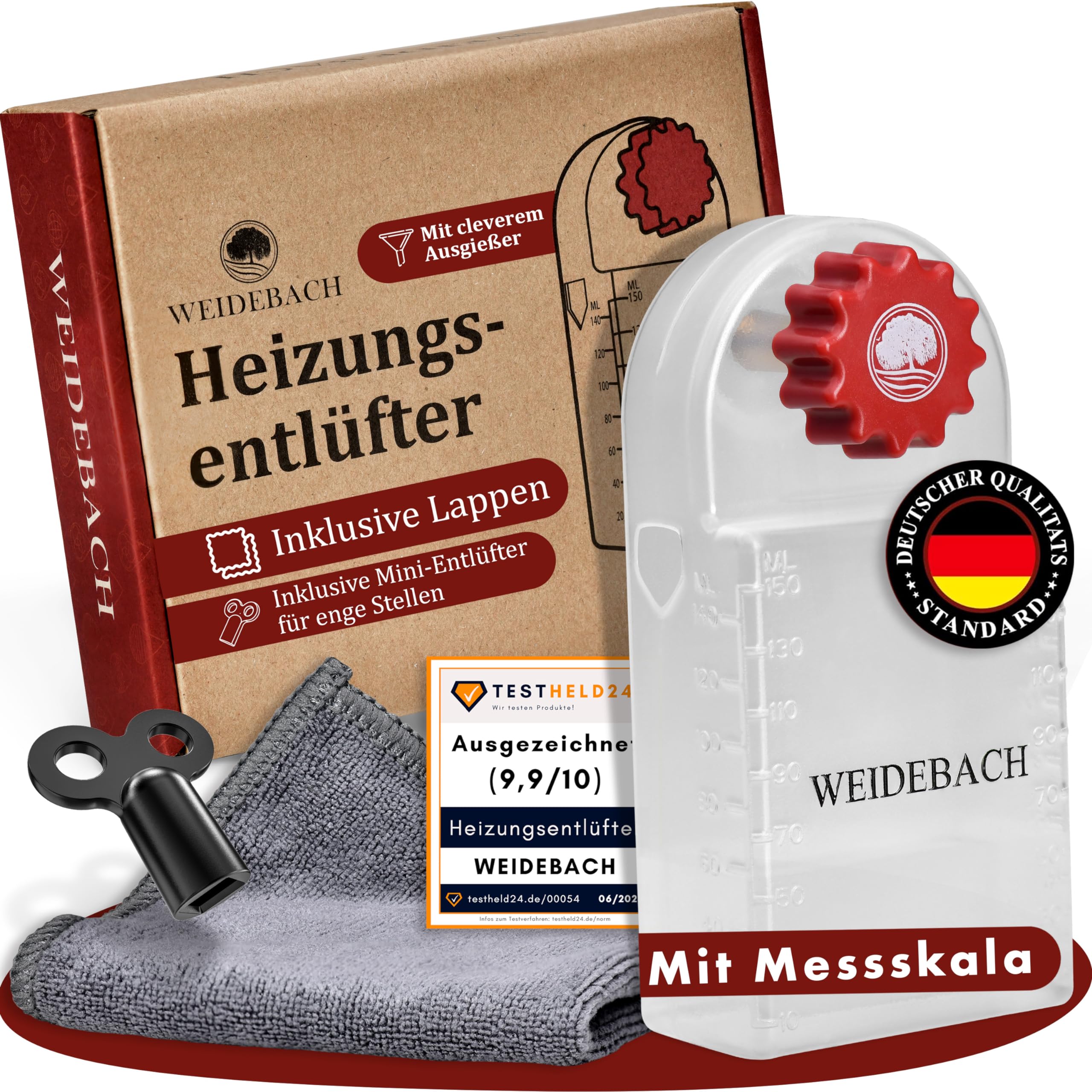 WEIDEBACH® Heizungsentlüftungsschlüssel mit Auffangbehälter 1 Stück Angebot bei HelloDeals