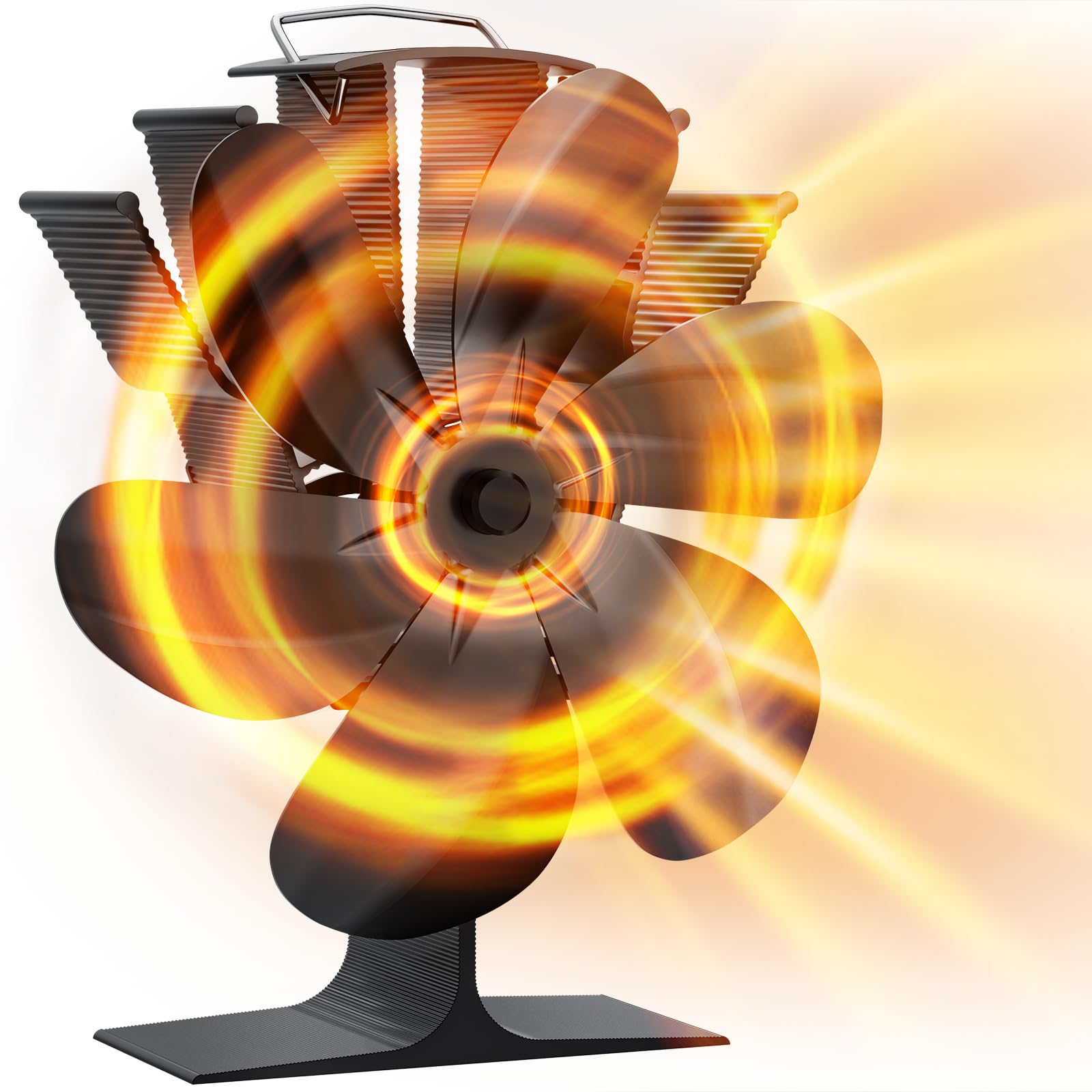 DZKKIUR Kaminventilator ohne Strom–Ofenventilator 6 Flügel, Wärmebetriebener stromloser Ventilator für Ofen, Kamin & Holzöfen, leiser Kamin Ventilator Sf317 Angebot bei HelloDeals