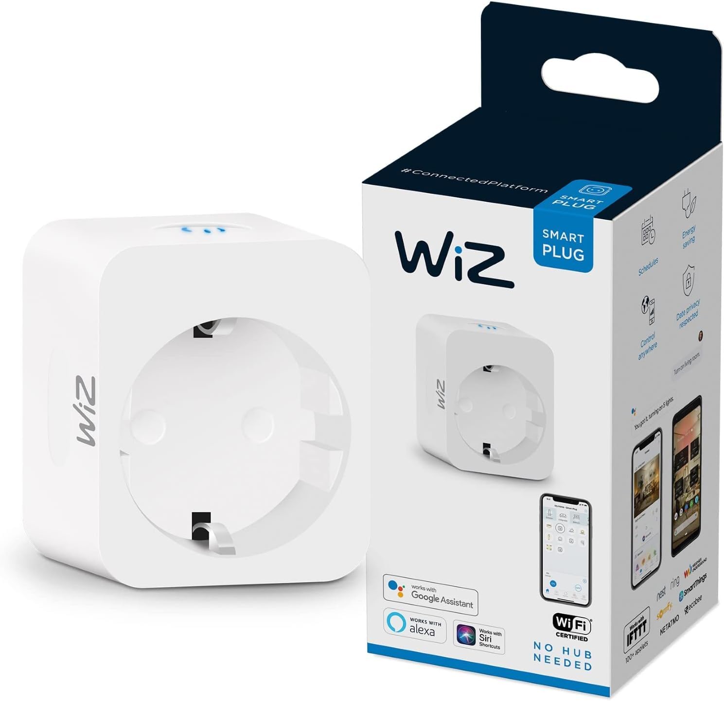 WiZ Smart Plug, smarte Steckdose, Steuerung per App/Stimme über WLAN, Einzelpack, Weiß ohne Stromverbrauchsmesser Angebot bei HelloDeals