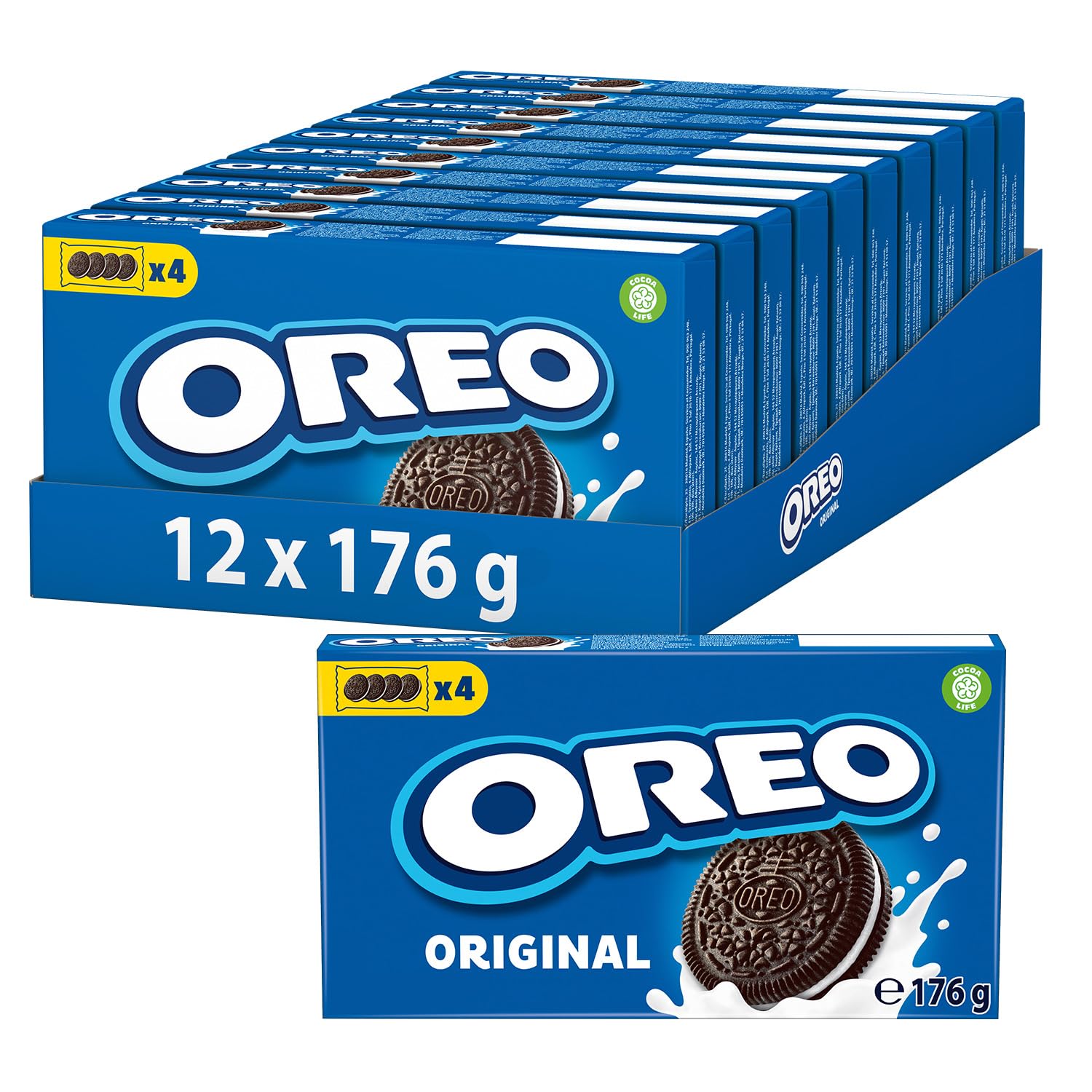 OREO Original – Knuspriger Kakaokeks mit leckerer Crèmefüllung mit Vanillegeschmack – 12 x 176g Angebot bei HelloDeals