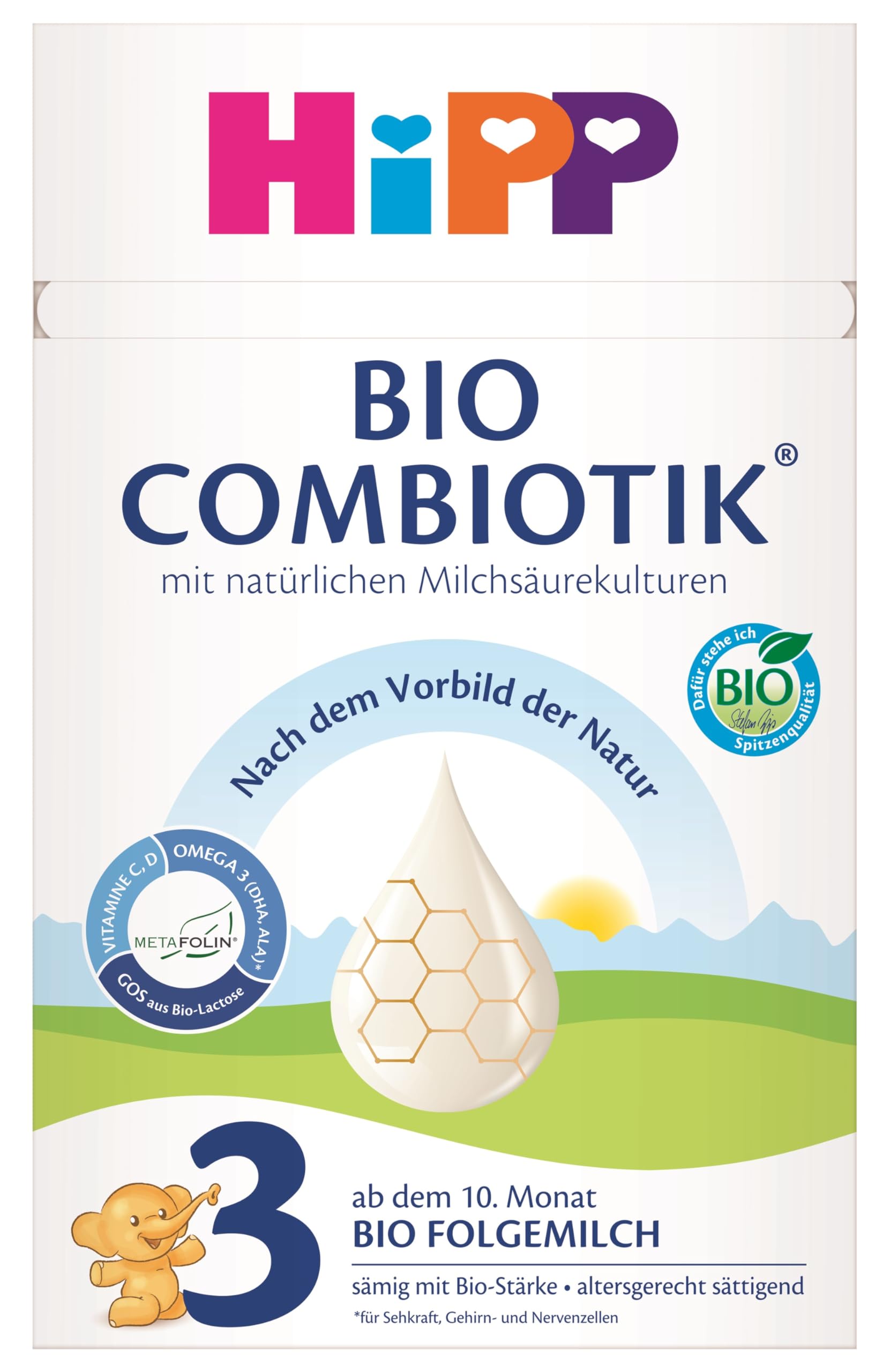 HiPP 3 Bio Combiotik (4 x 600g), Folgemilch ab 10. Monat, mit natürlichen Milchsäurekulturen, Vitamine C und D, GOS, Omega-3 (DHA, ALA), in bester Bio-Qualität 600 g (4er Pack) Angebot bei HelloDeals