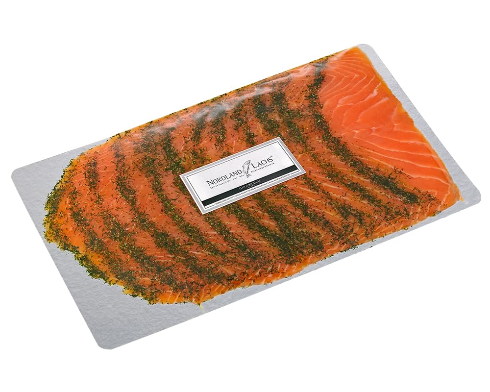 Nordland-Lachs 350g Gravedlachs | Ultrapremium Qualität aus Schottland | handfiletiert, mit Salz + Kräutern geräuchert, dünn geschnitten | Top Kühlversand kräftig 350GR Angebot bei HelloDeals