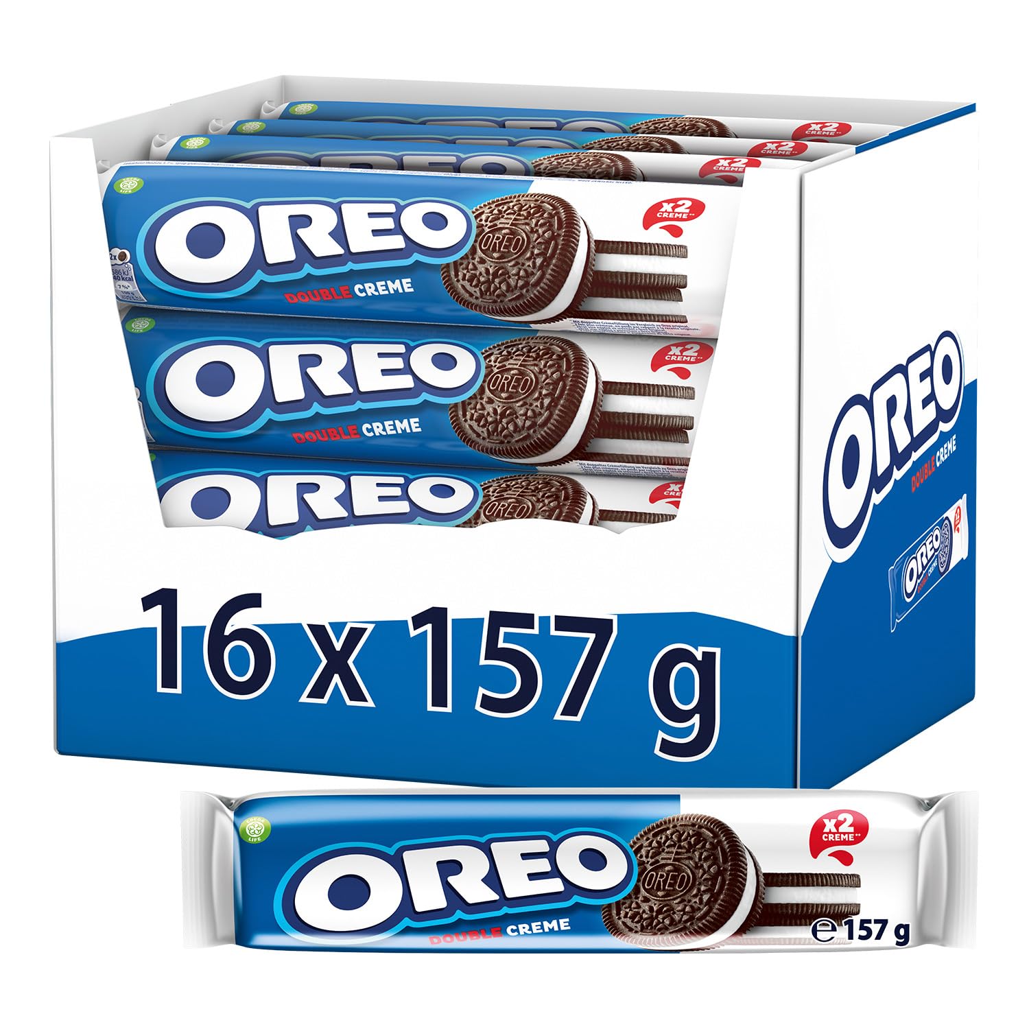 OREO Double Kakaokekse mit doppelter Crèmefüllung mit Vanillegeschmack - Vorratspack zum Teilen - 16 x 157g Angebot bei HelloDeals