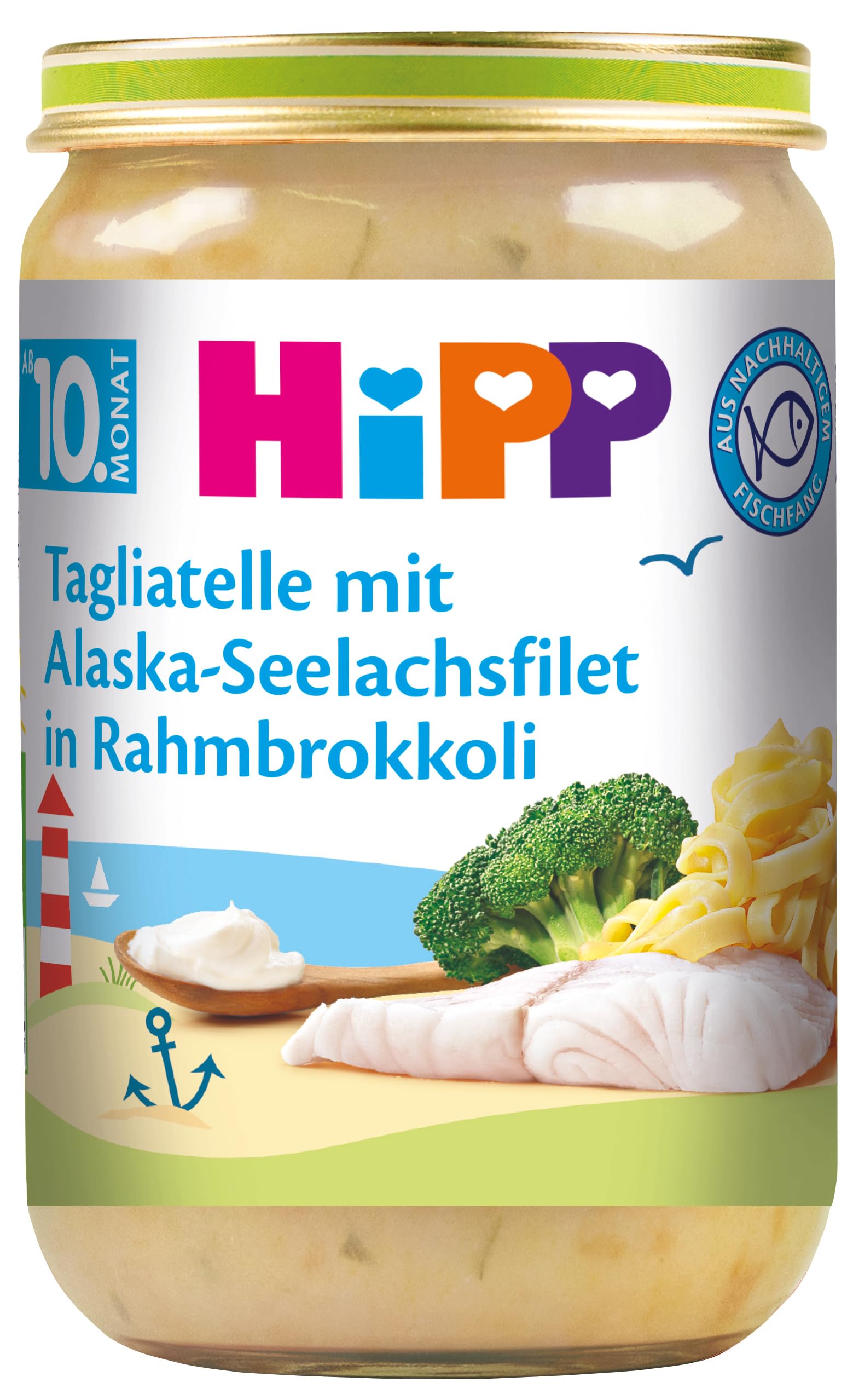 HiPP Tagliatelle mit Alaska-Seelachsfilet in Rahmbrokkoli, 6er Pack (6 x 220 g) 220 g (6er Pack) Tagl./Lachs/Brokk. Angebot bei HelloDeals