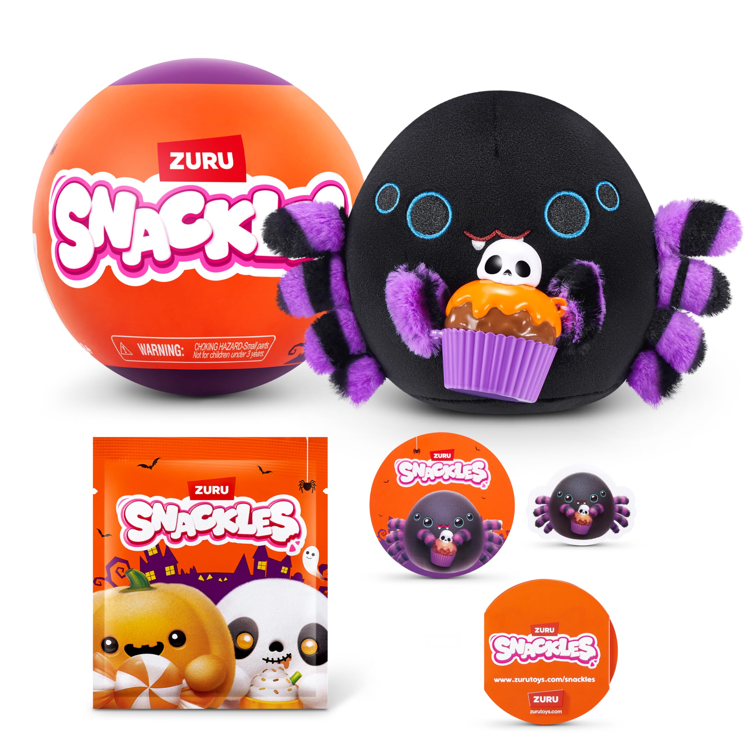 Snackles Halloween Serie 1, 13 cm großes Plüschspielzeug von ZURU, Plüschspielzeug mit Snack-Accessoire Angebot bei HelloDeals