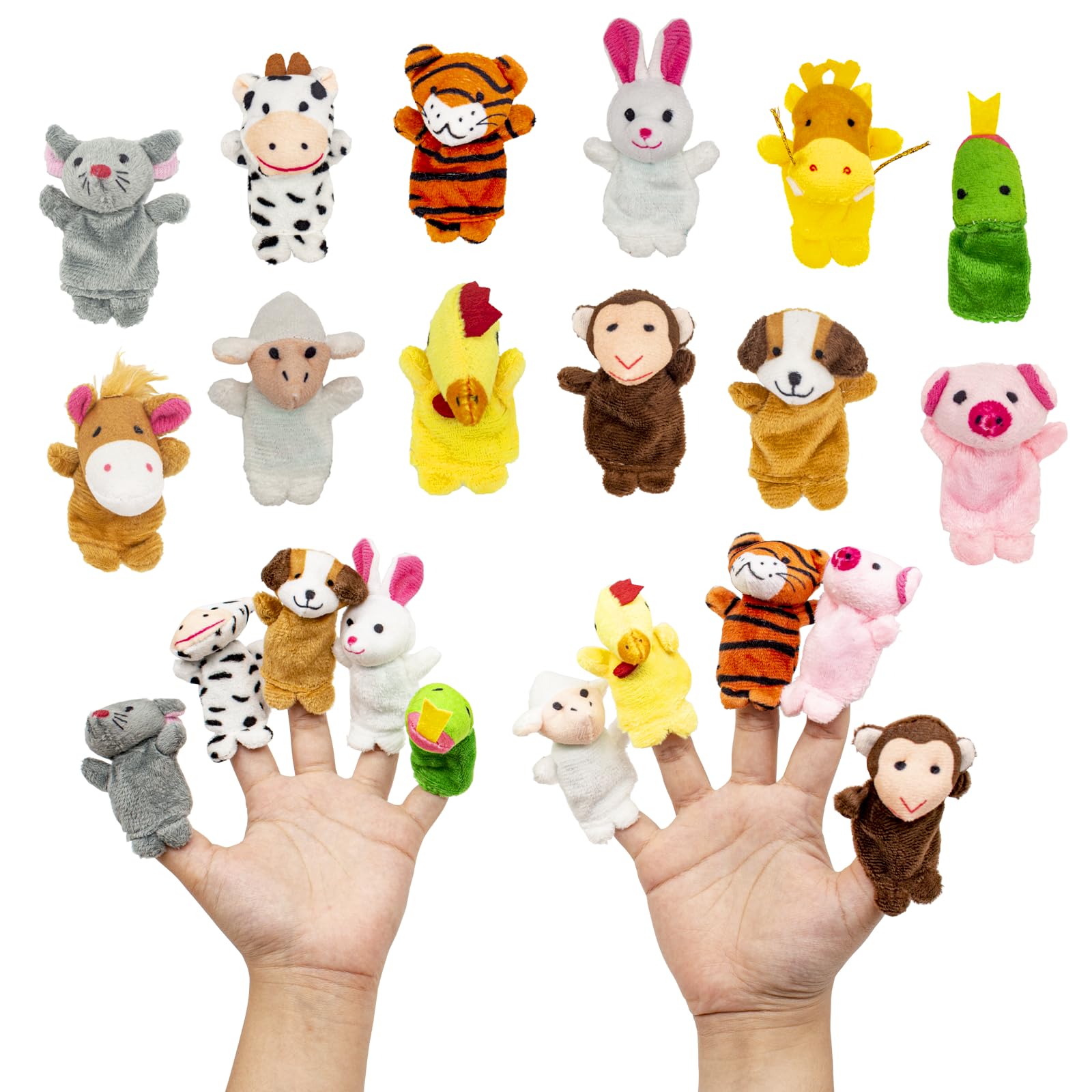 Wondora 12 Stück Fingerpuppen, Fingerpuppen für Kinder, Finger Plüschtier Kinder, Kleine Tier Fingerpuppe, Mini Kuscheltier, für Kindergeburtstagsgeschenke, Partygeschenke, Halloween(A) Angebot bei HelloDeals