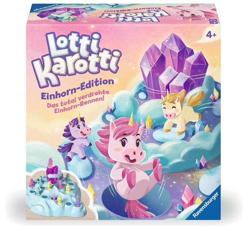 Ravensburger 22580 - Lotti Karotti Einhorn-Edition, Adaption des bekannten Spiele-Klassikers mit Einhörnern, unterhaltsames Wettlaufspiel für 2 bis 4 Kinder ab 4 Jahren - Geburtstagsgeschenke Angebot bei HelloDeals