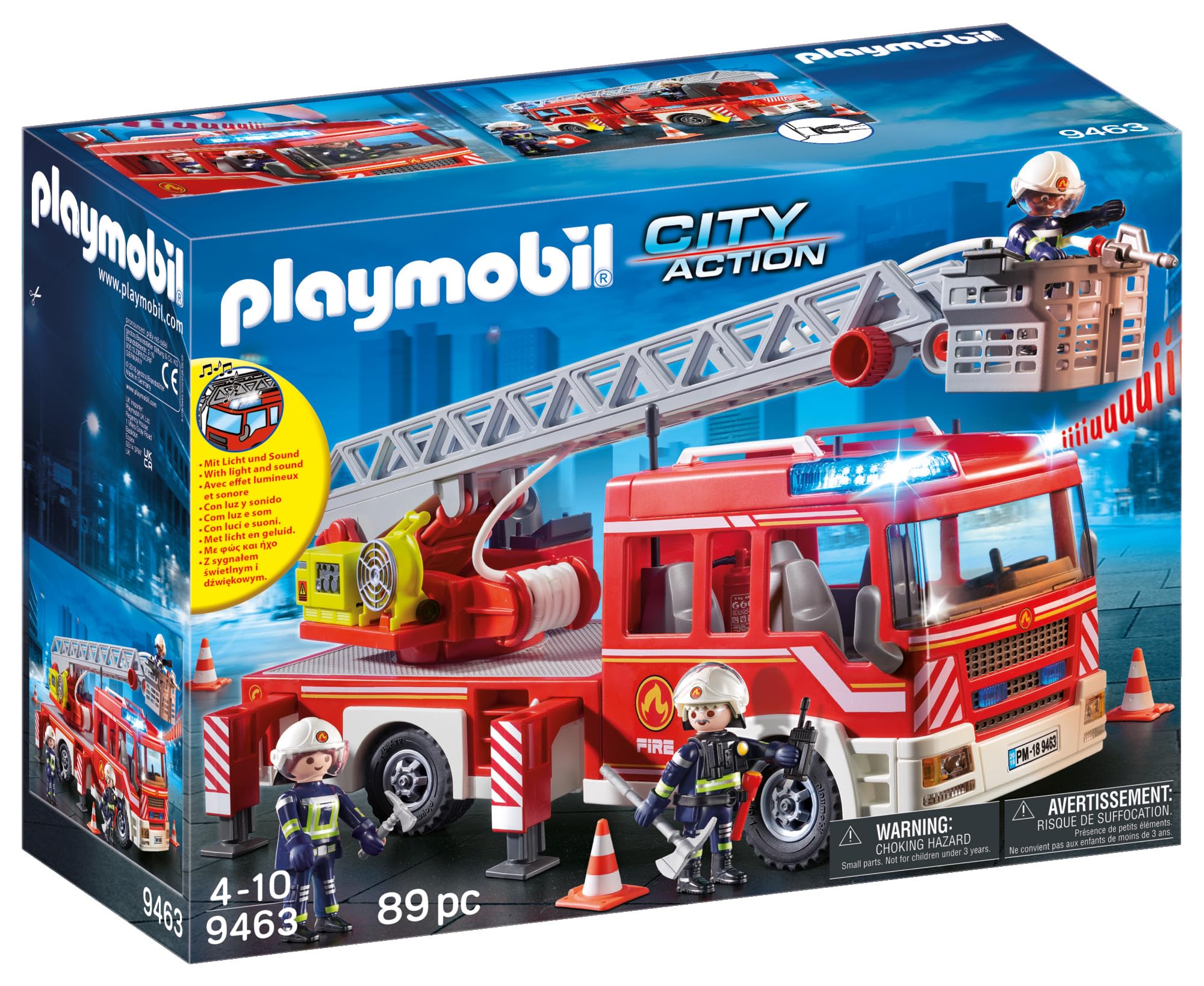 PLAYMOBIL City Action 9463 Feuerwehr-Leiterfahrzeug mit Licht und Sound, Ab 5 Jahren Angebot bei HelloDeals