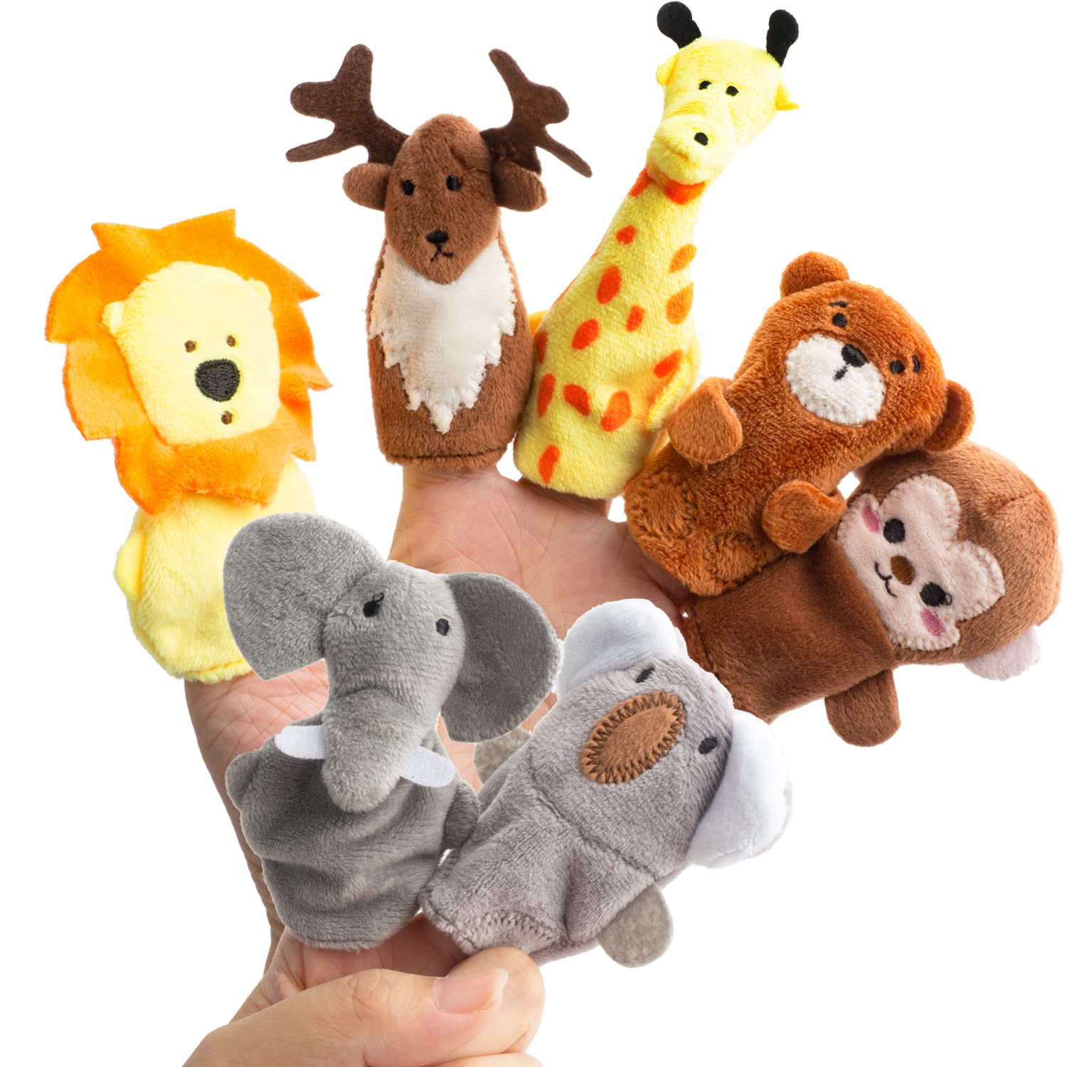 7 Stücke Niedliche Tierchen Fingerpuppen Wildes Tier Weich Kleinen Puppen Spielzeug Geschenk für Kinder Angebot bei HelloDeals