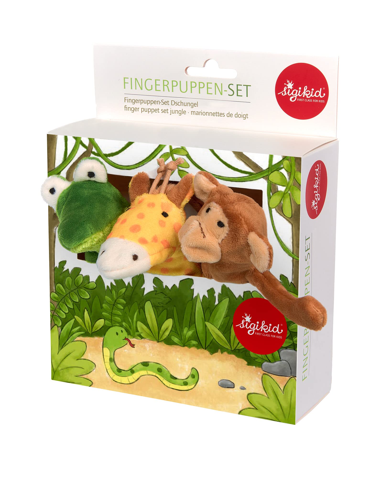 SIGIKID 42493 Fingerpuppen-Set Dschungel My Little Theatre Mädchen und Jungen Babyspielzeug empfohlen ab 6 Monaten braun/grün/orange Mehrfarbig/Dschungel Angebot bei HelloDeals