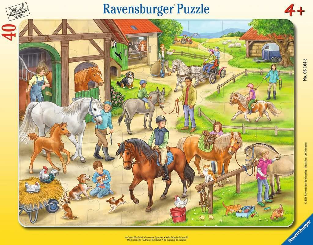 Ravensburger Kinderpuzzle - 06164 Auf dem Pferdehof - Rahmenpuzzle für Kinder ab 4 Jahren, mit 40 Teilen Angebot bei HelloDeals