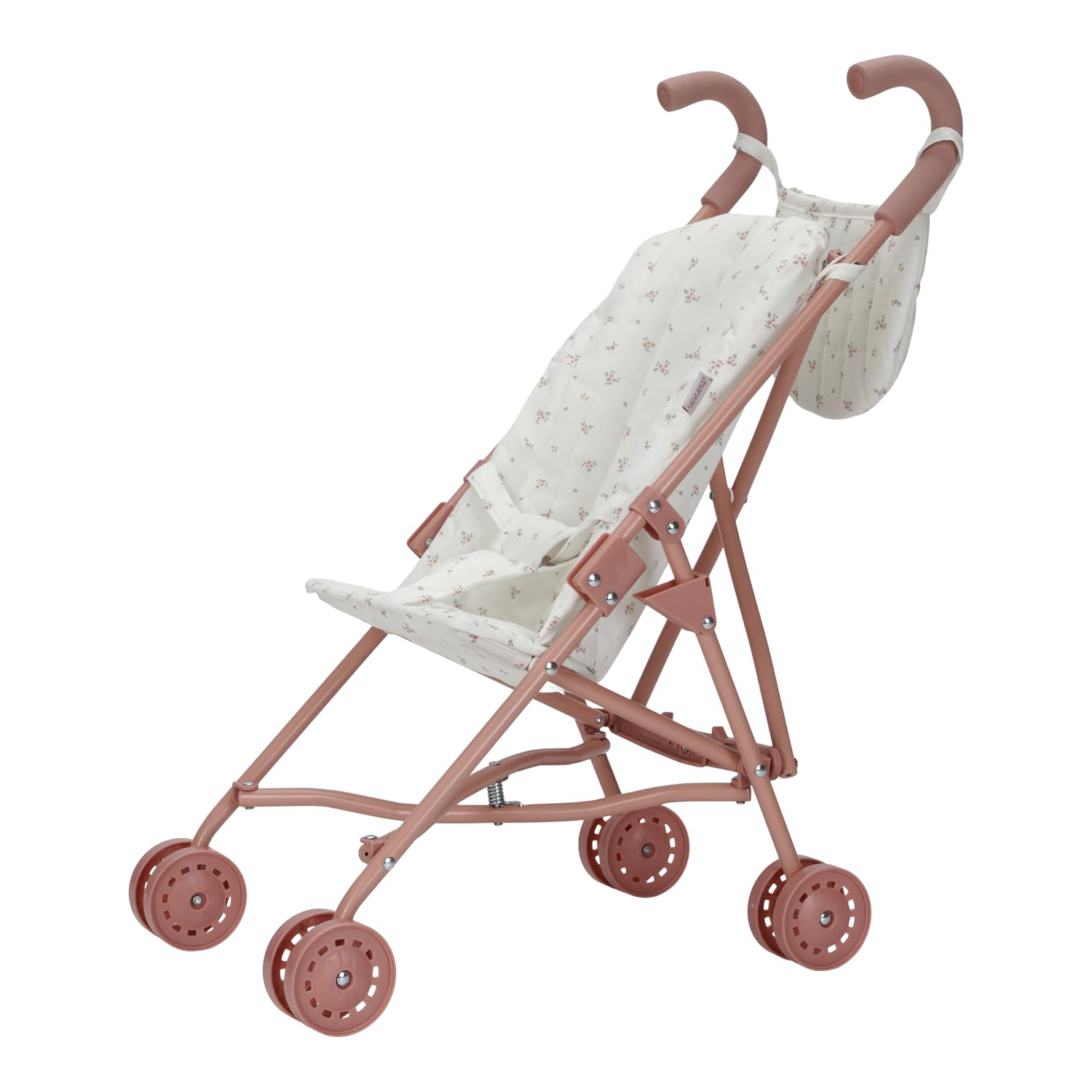Little Dutch 4584 Puppenbuggy klappbar aus Metall mit Soft-Griffen und Buggytasche - für Puppen von 33-46 cm, White Meadows/rosa Angebot bei HelloDeals